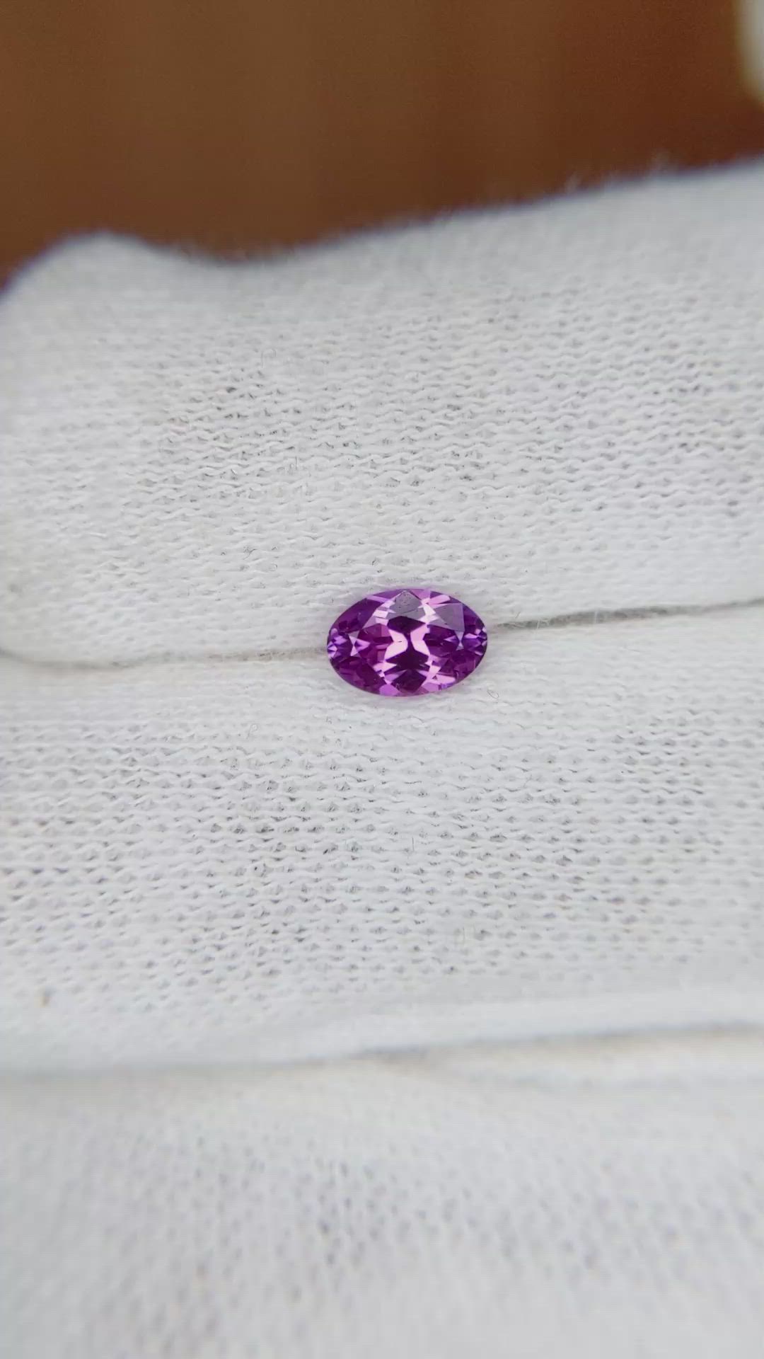 0.53 Ct. Pinkish Purple Sapphire from Ceylon (Sri Lanka) Size Video