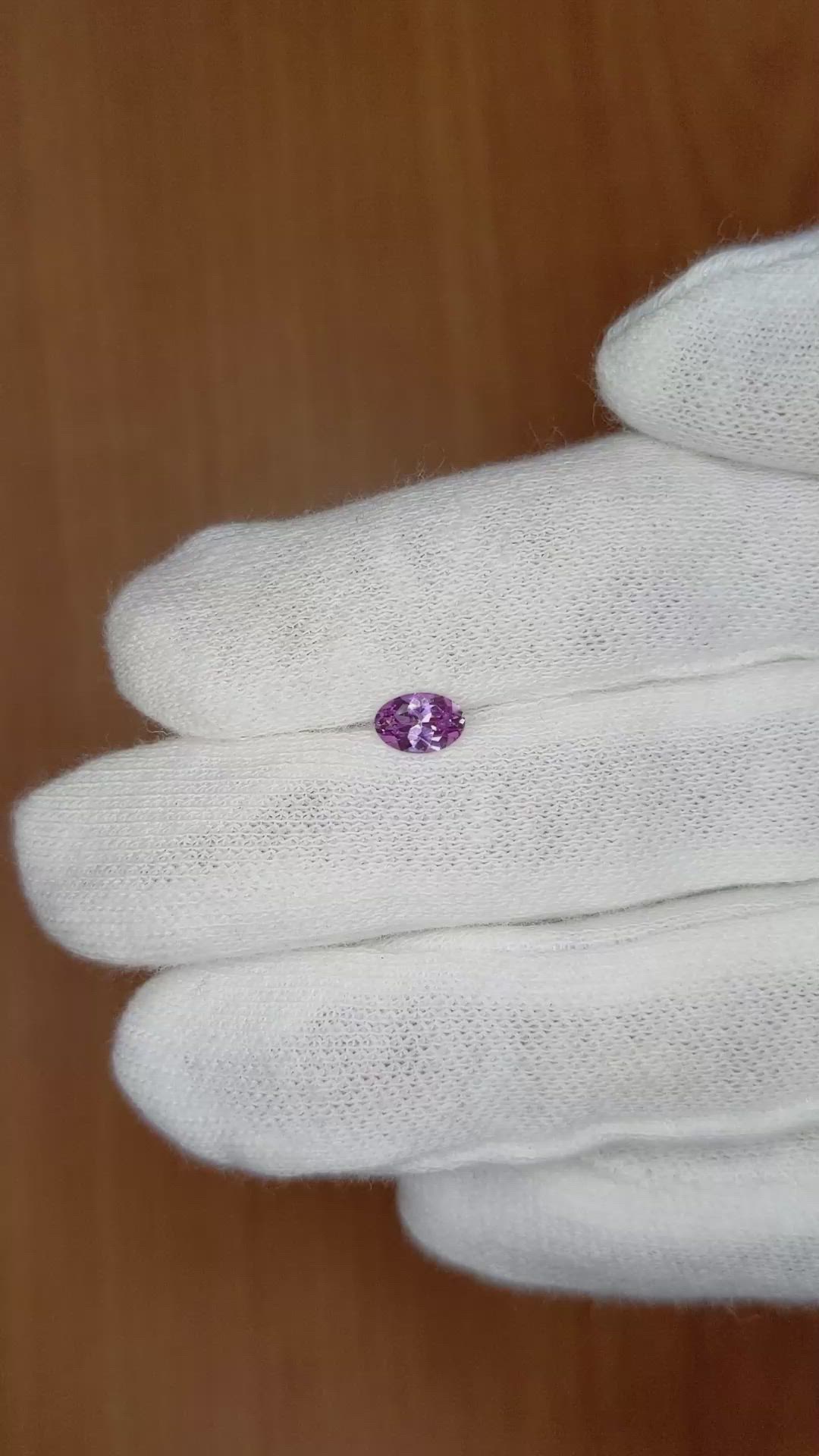 0.52 Ct. Pinkish Purple Sapphire from Ceylon (Sri Lanka) Size Video