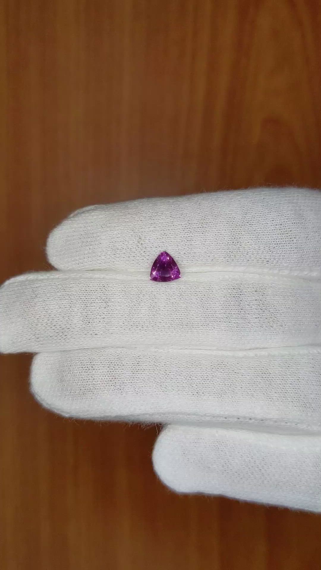 0.65 Ct. Purple Sapphire from Ceylon (Sri Lanka) Size Video