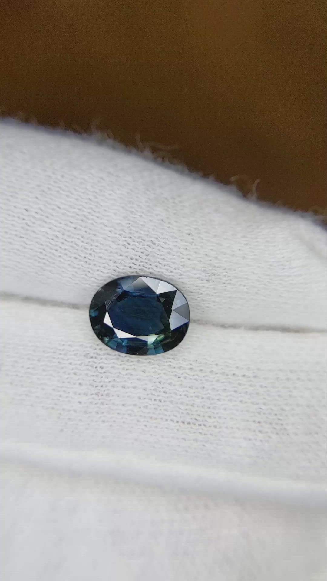 2.18 Ct. Bluish Green Sapphire from Ceylon (Sri Lanka) Size Video