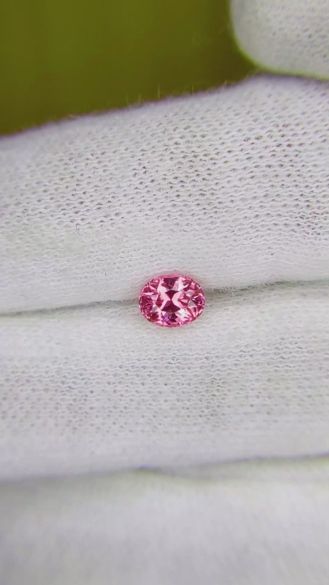 0.80 Ct. Reddish Pink Sapphire from Ceylon (Sri Lanka) Size Video