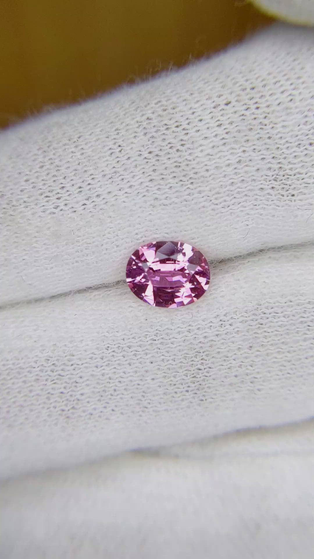 1.29 Ct. Reddish Pink Sapphire from Ceylon (Sri Lanka) Size Video