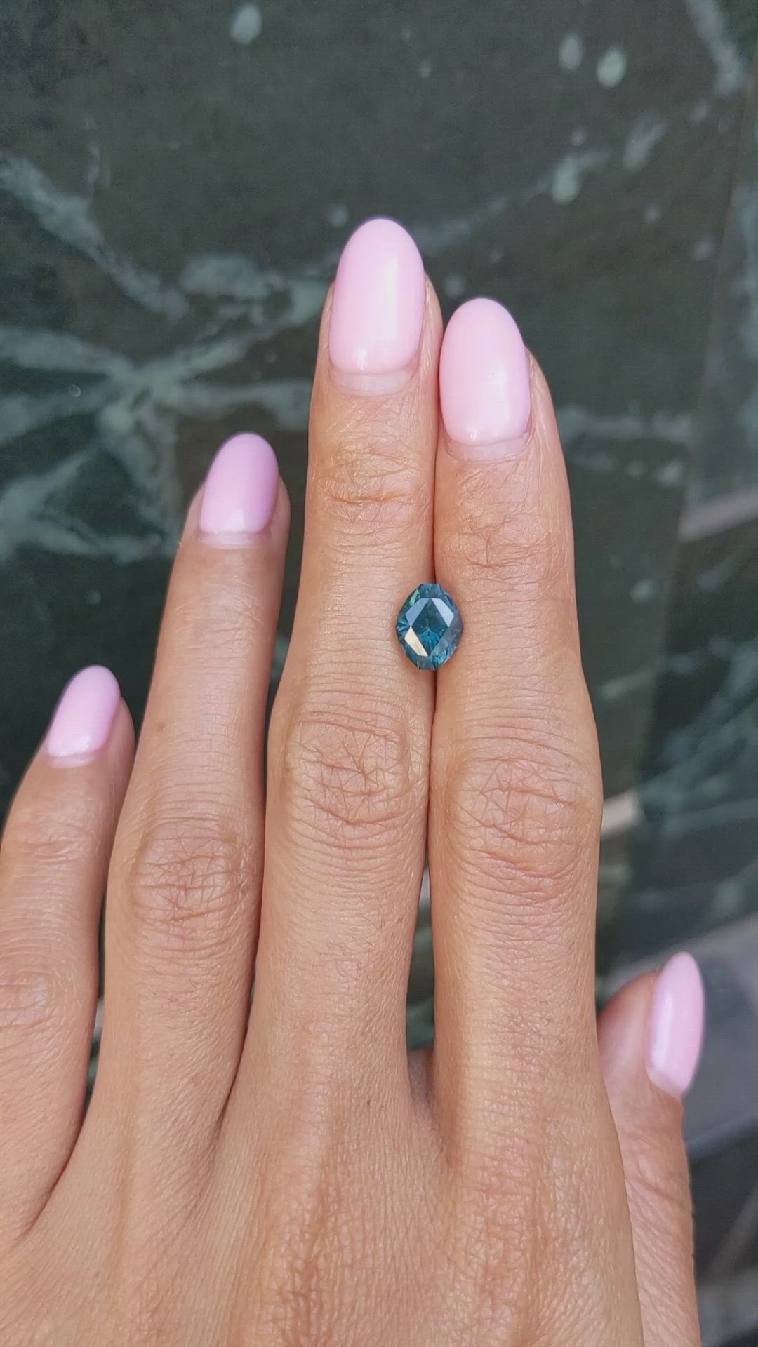2.15 Ct. Bluish Green Sapphire from Montana Size Video