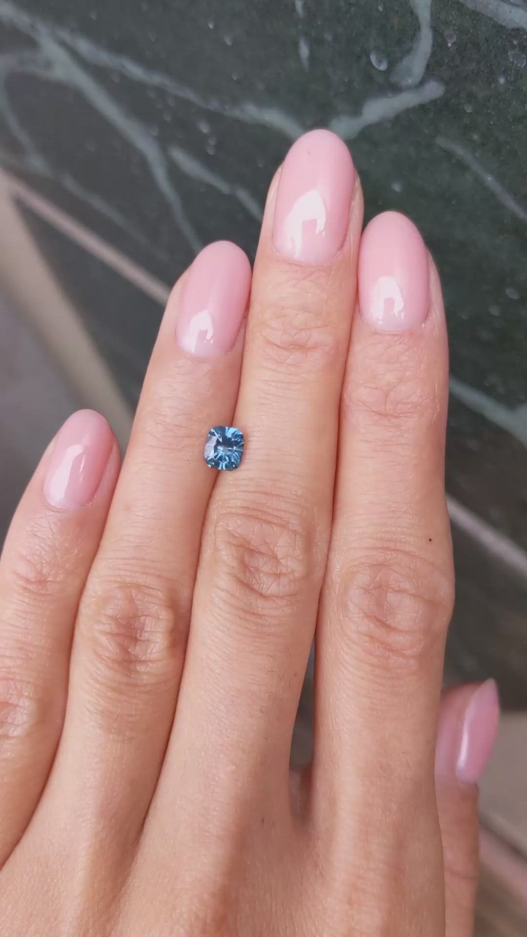 0.82 Ct. Greenish Blue Sapphire from Montana Size Video