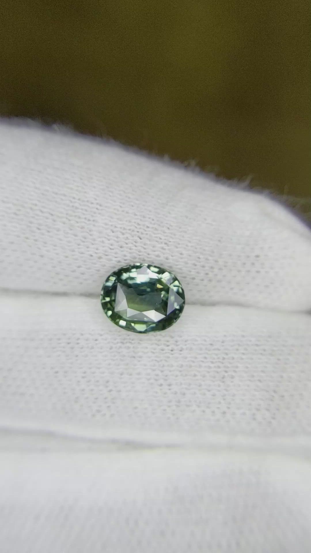 2.01 Ct. Bluish Green Sapphire from Madagascar Size Video