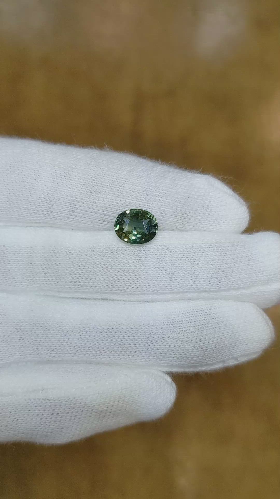 2.01 Ct. Bluish Green Sapphire from Madagascar Size Video