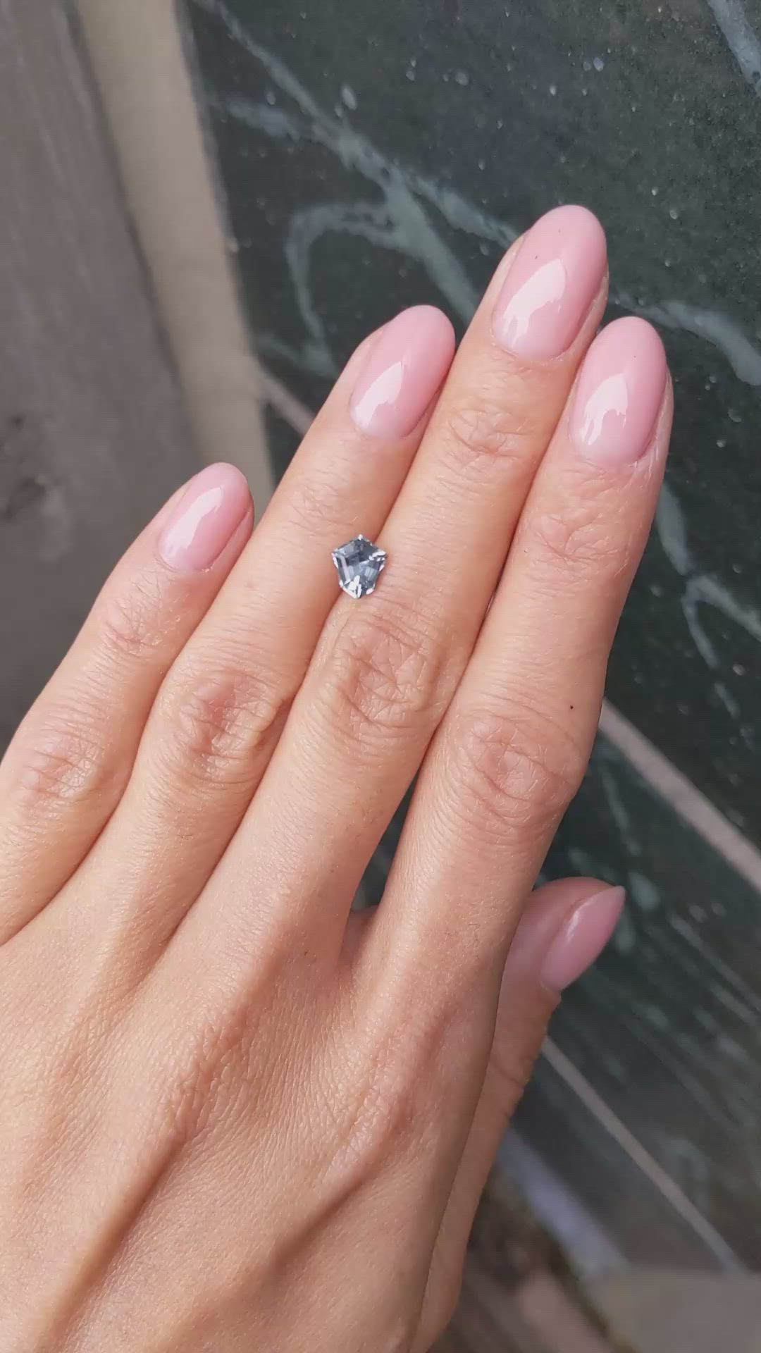 1.10 Ct. Greenish Blue Sapphire from Montana Size Video