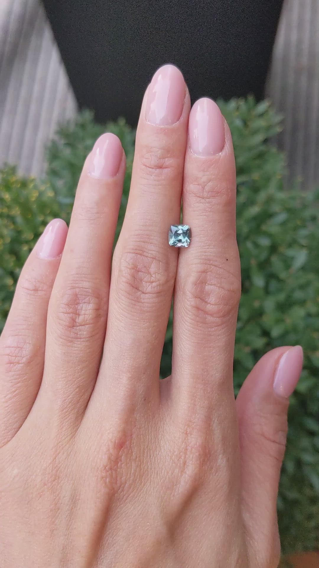 1.27 Ct. Bluish Green Sapphire from Montana Size Video