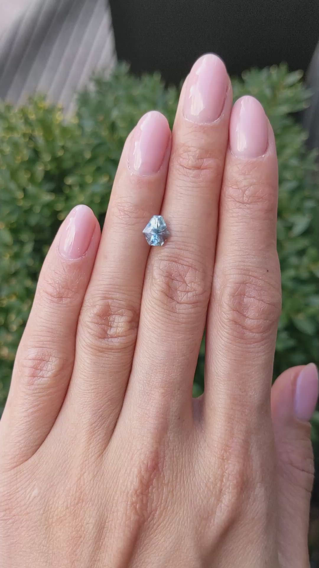 1.44 Ct. Bluish Green Sapphire from Montana Size Video