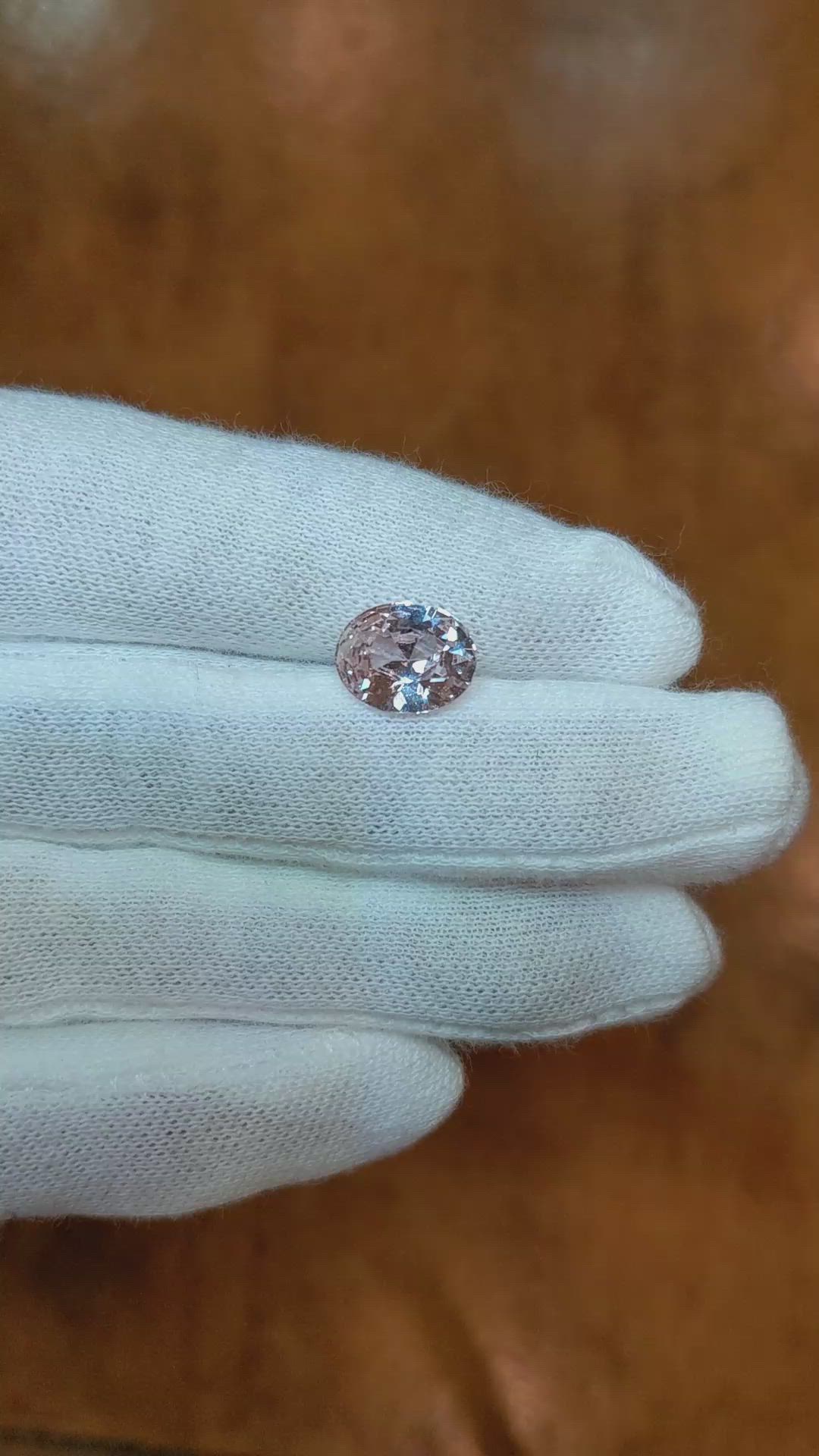 3.03 Ct. Peach Sapphire from Ceylon (Sri Lanka) Size Video