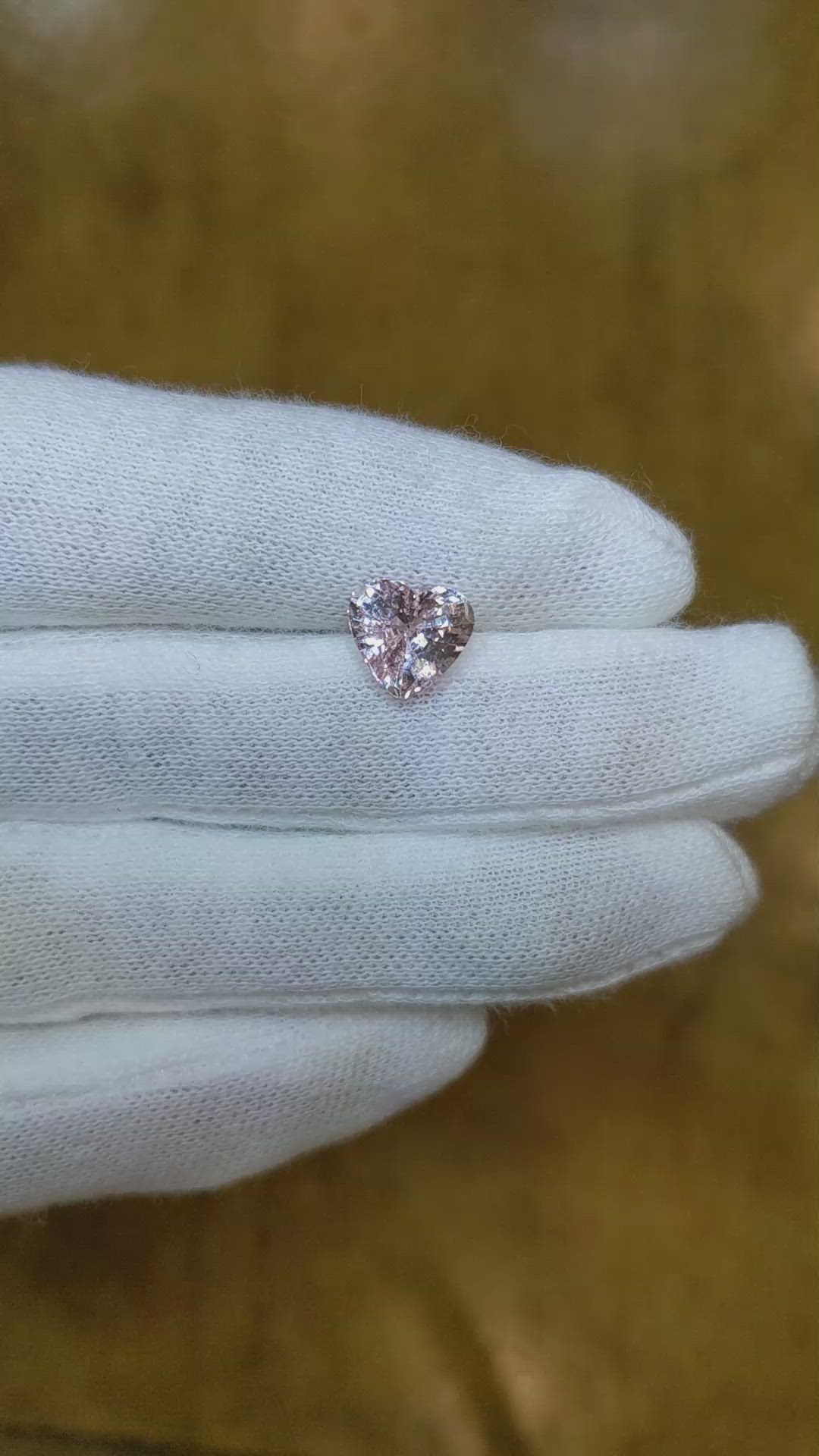 2.77 Ct. Peach Sapphire from Ceylon (Sri Lanka) Size Video