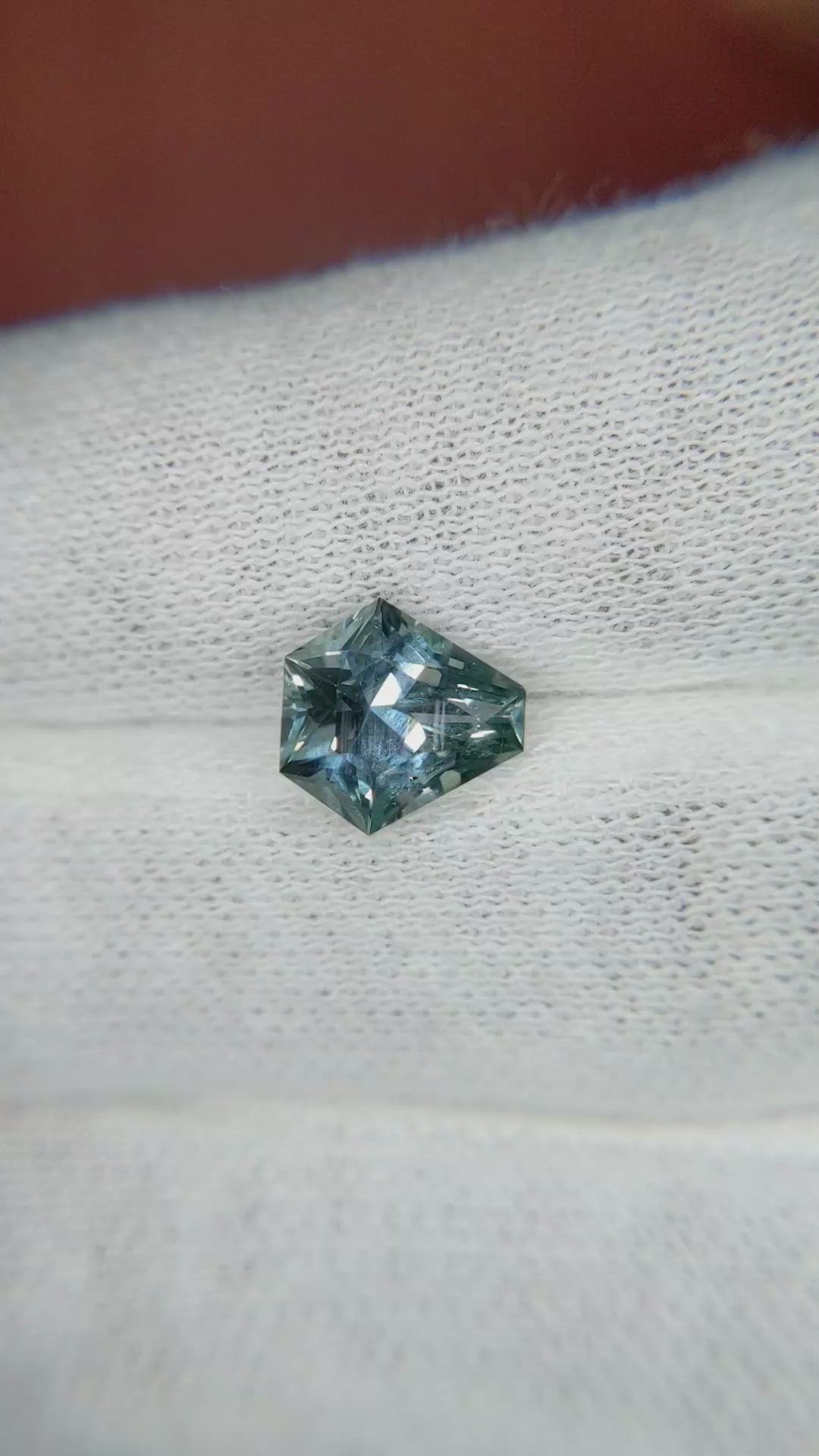 2.17 Ct. Greenish Blue Sapphire from Montana Size Video