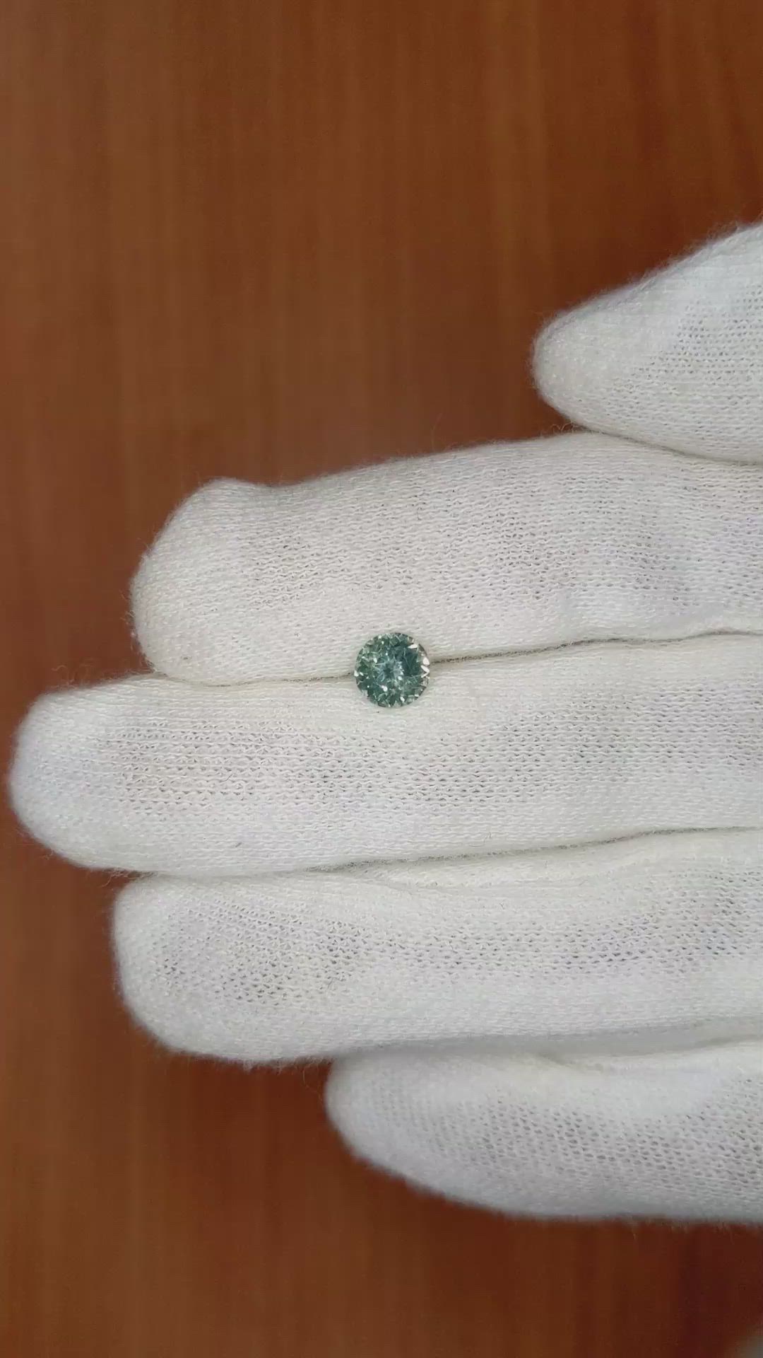 0.74 Ct. Bluish Green Sapphire from Montana Size Video