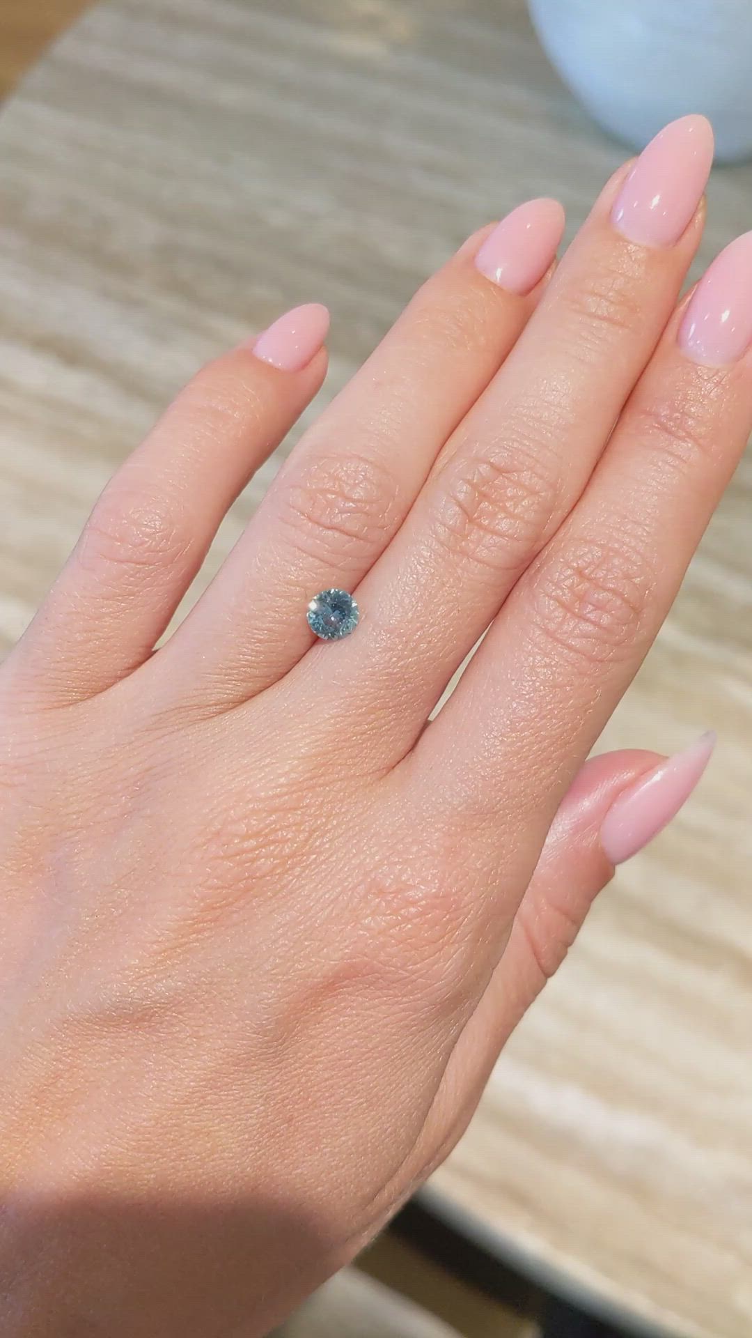 0.74 Ct. Bluish Green Sapphire from Montana Size Video