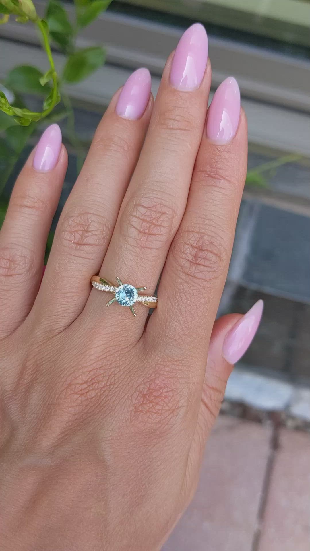 0.74 Ct. Bluish Green Sapphire from Montana Size Video