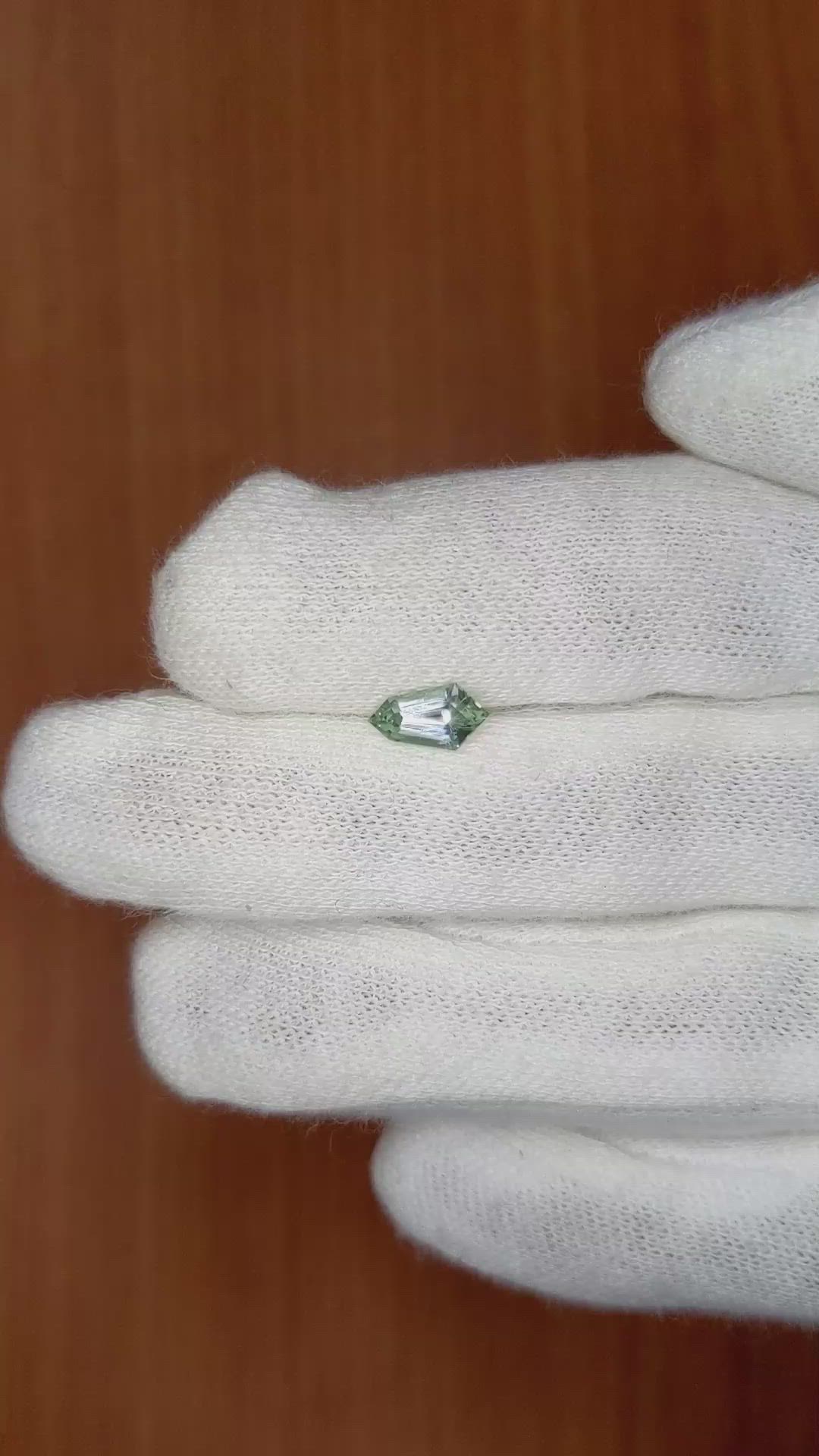 0.83 Ct. Green Sapphire from Montana Size Video