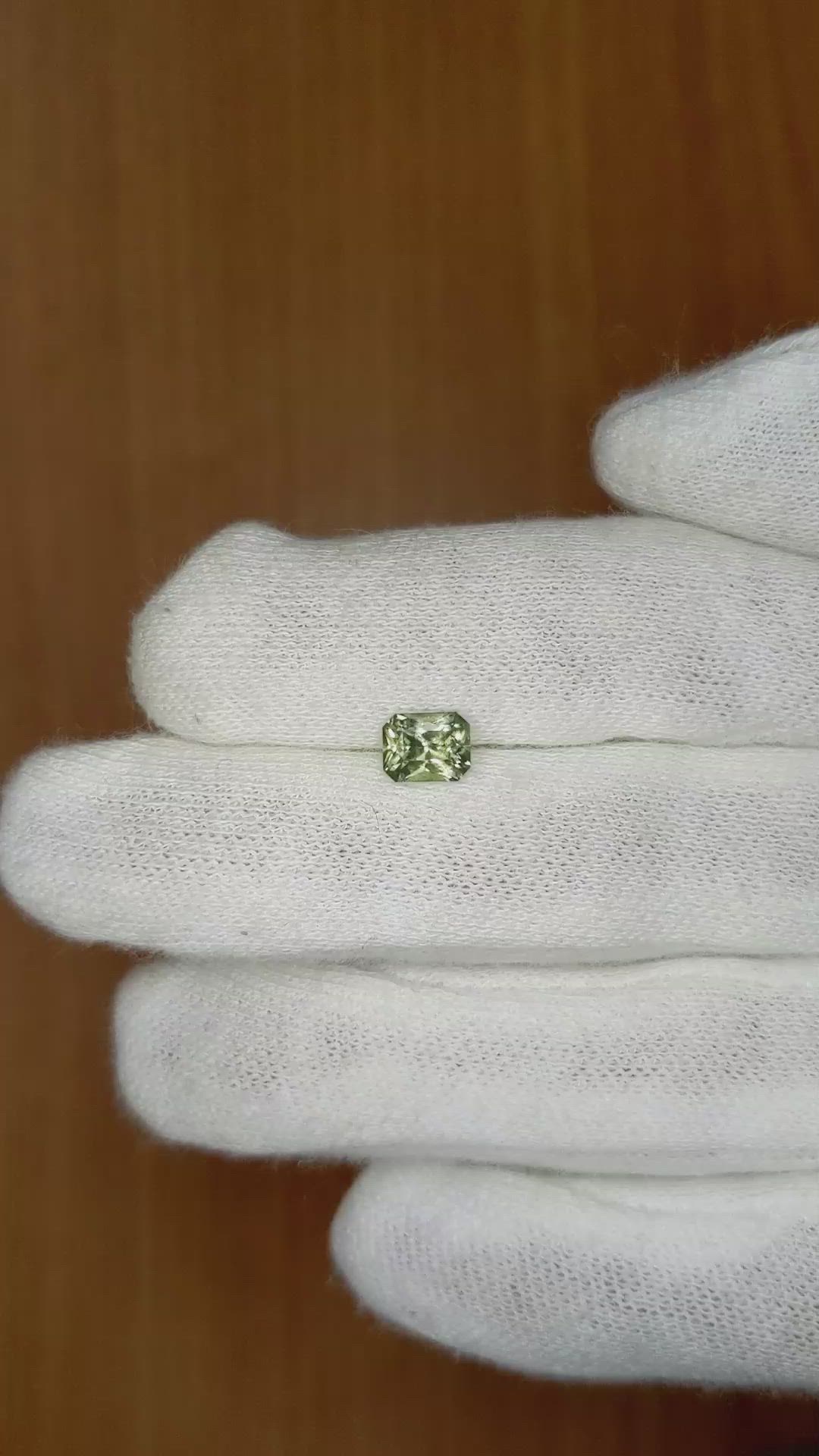 0.87 Ct. Green Sapphire from Montana Size Video