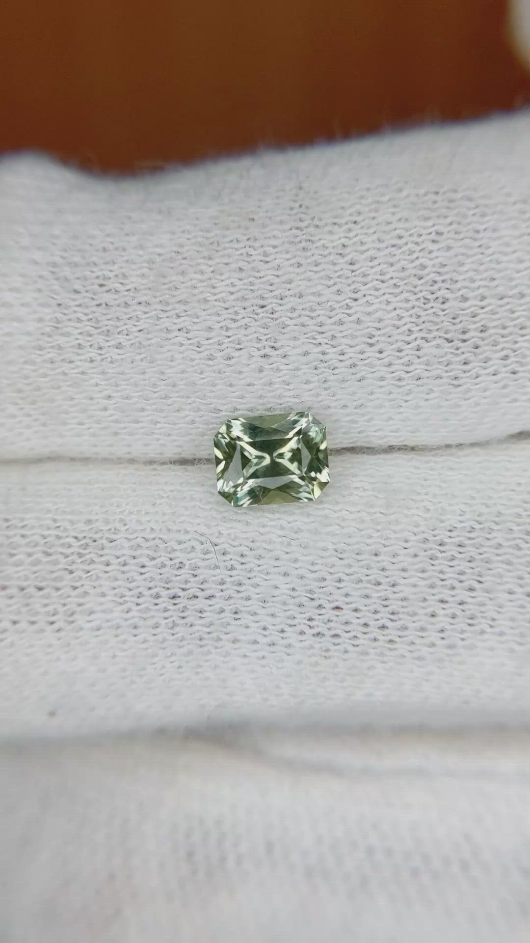 0.87 Ct. Green Sapphire from Montana Size Video