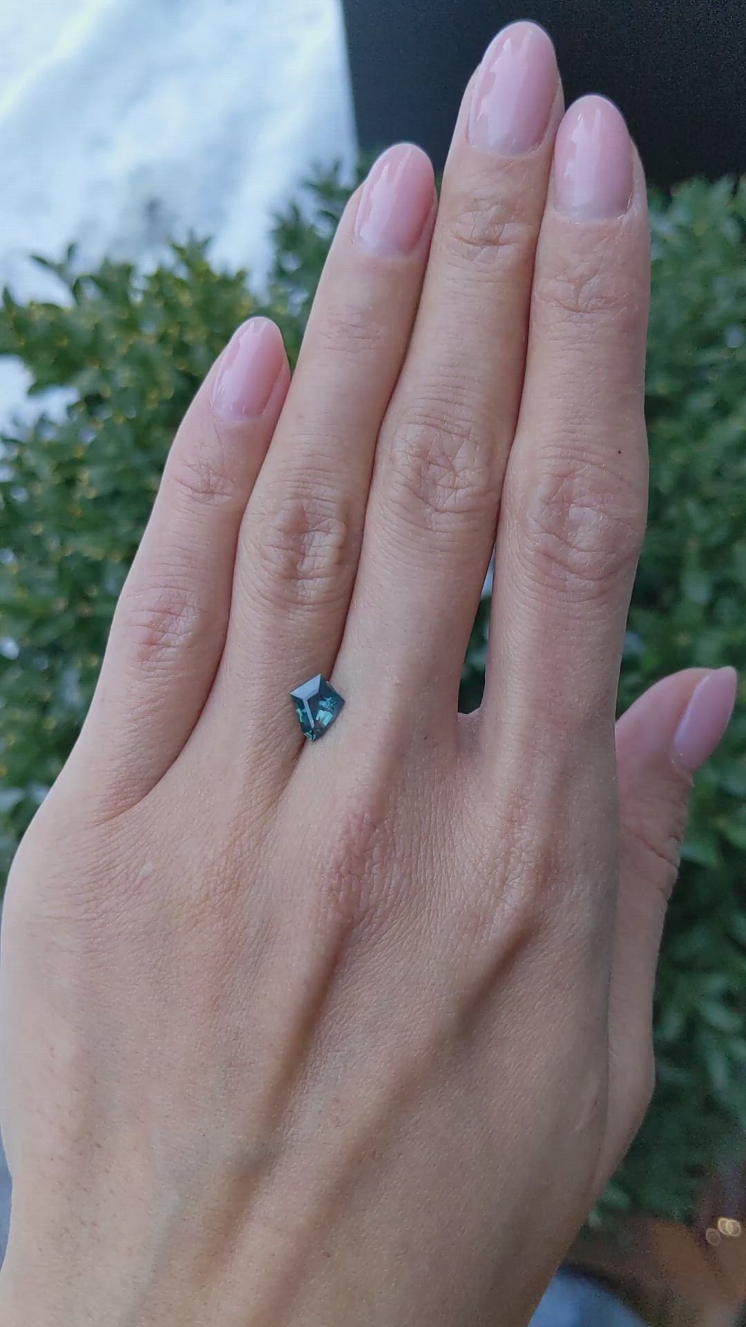 1.13 Ct. Greenish Blue Sapphire from Montana Size Video