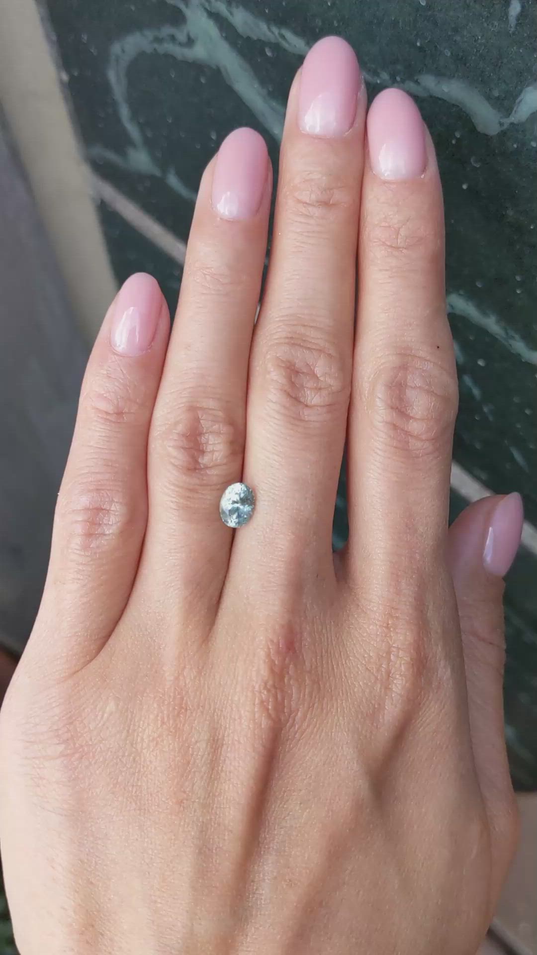 1.19 Ct. Bluish Green Sapphire from Montana Size Video