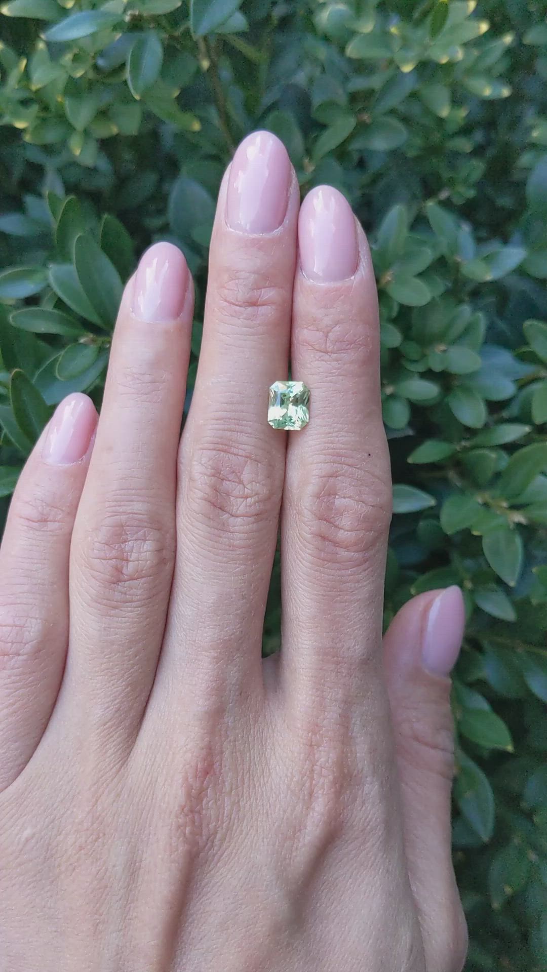 1.66 Ct. Yellowish Green Sapphire from Montana Size Video