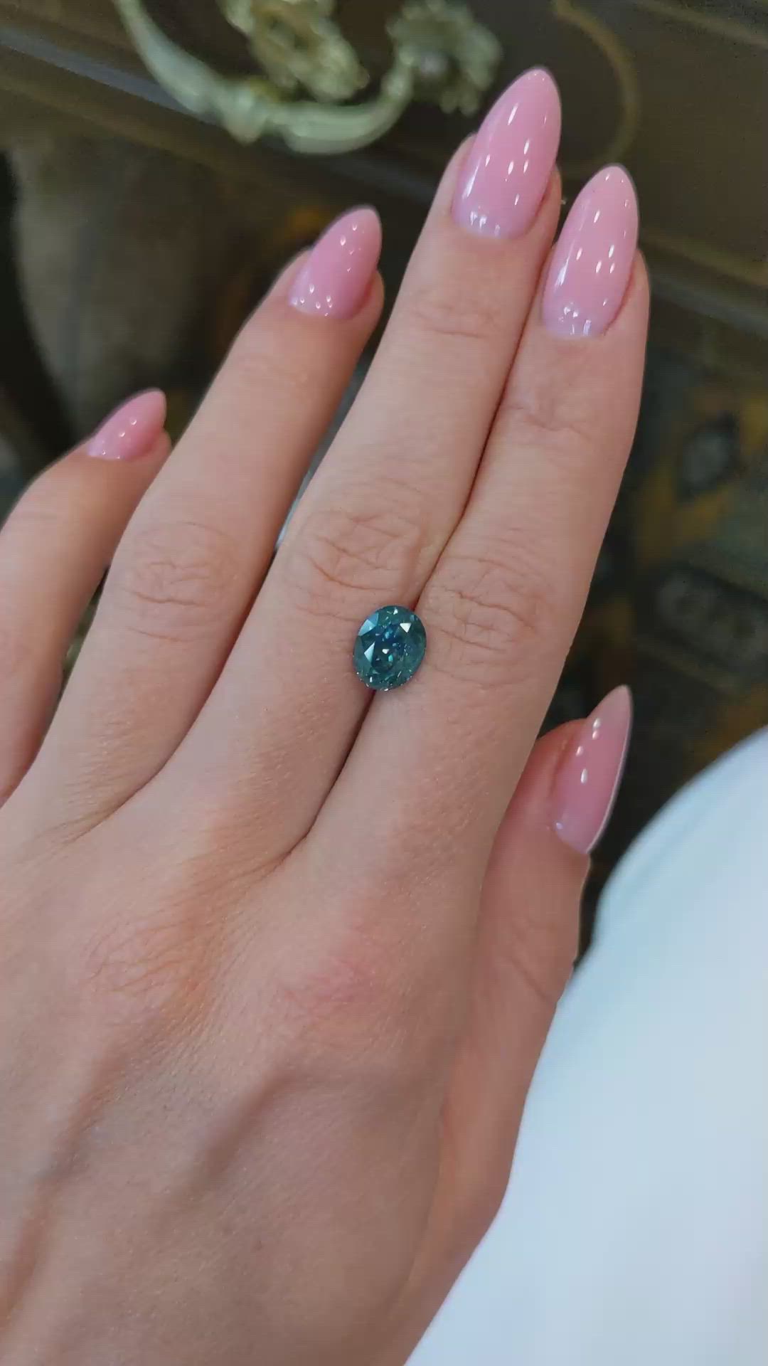 2.52 Ct. Greenish Blue Sapphire from Montana Size Video