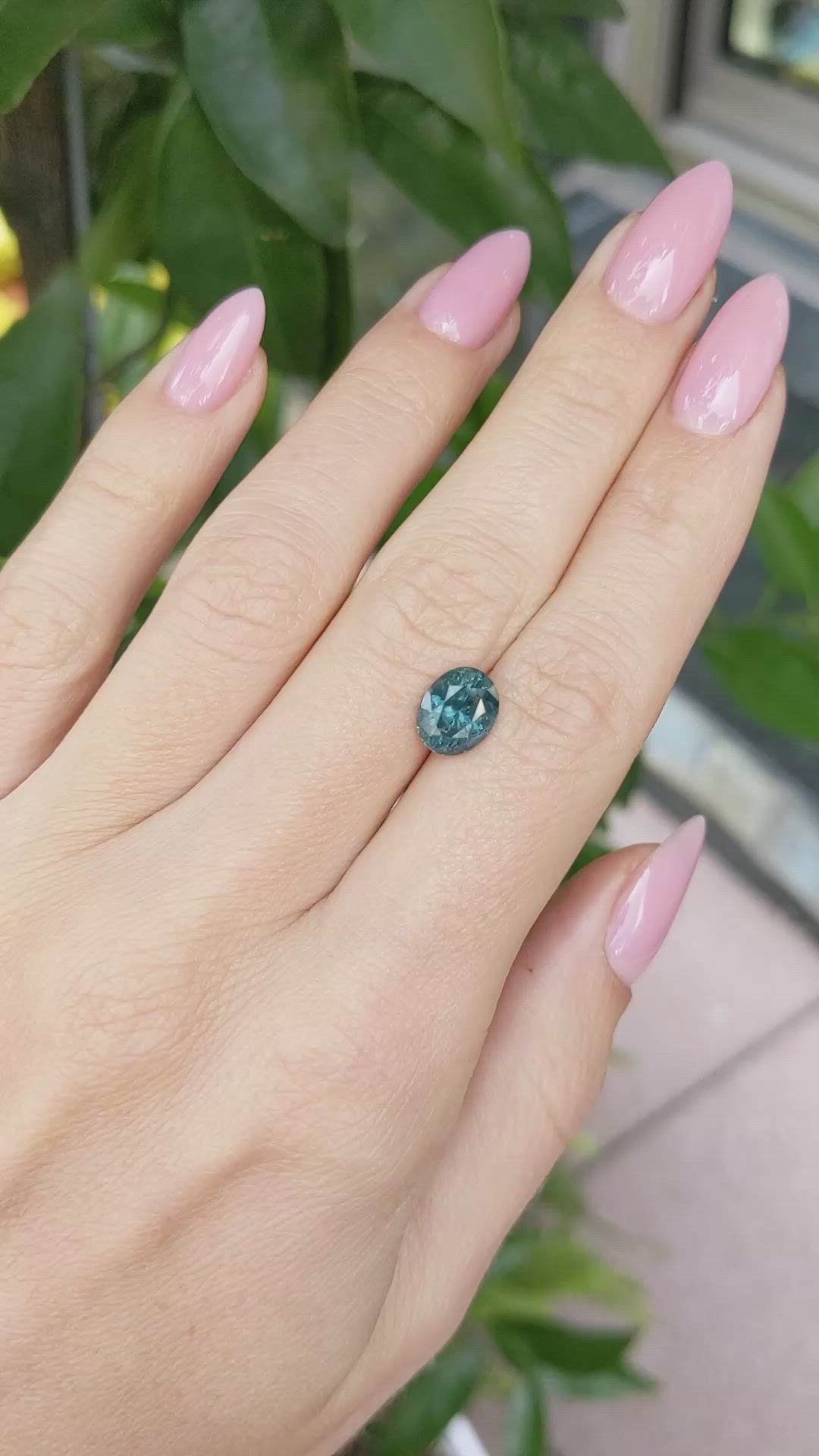 2.52 Ct. Greenish Blue Sapphire from Montana Size Video