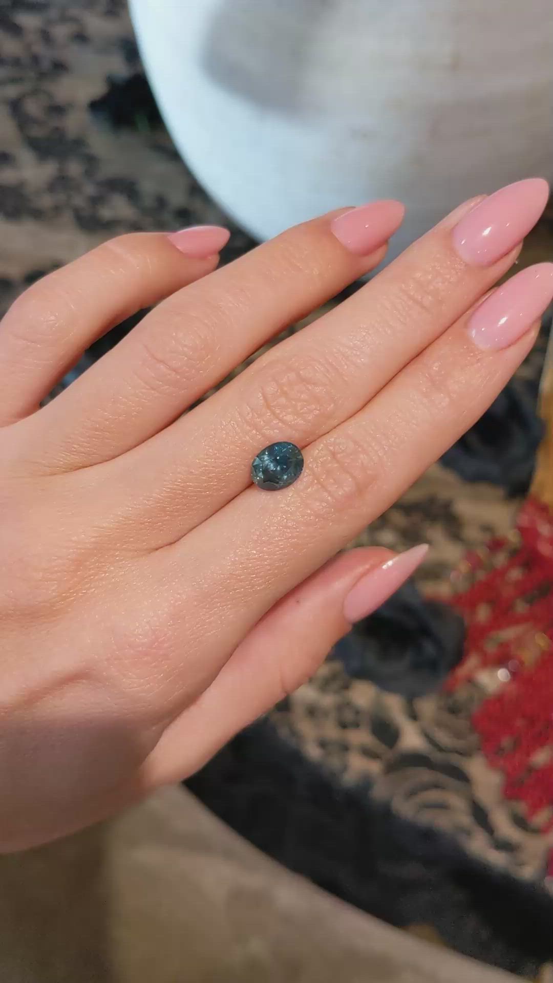 2.52 Ct. Greenish Blue Sapphire from Montana Size Video