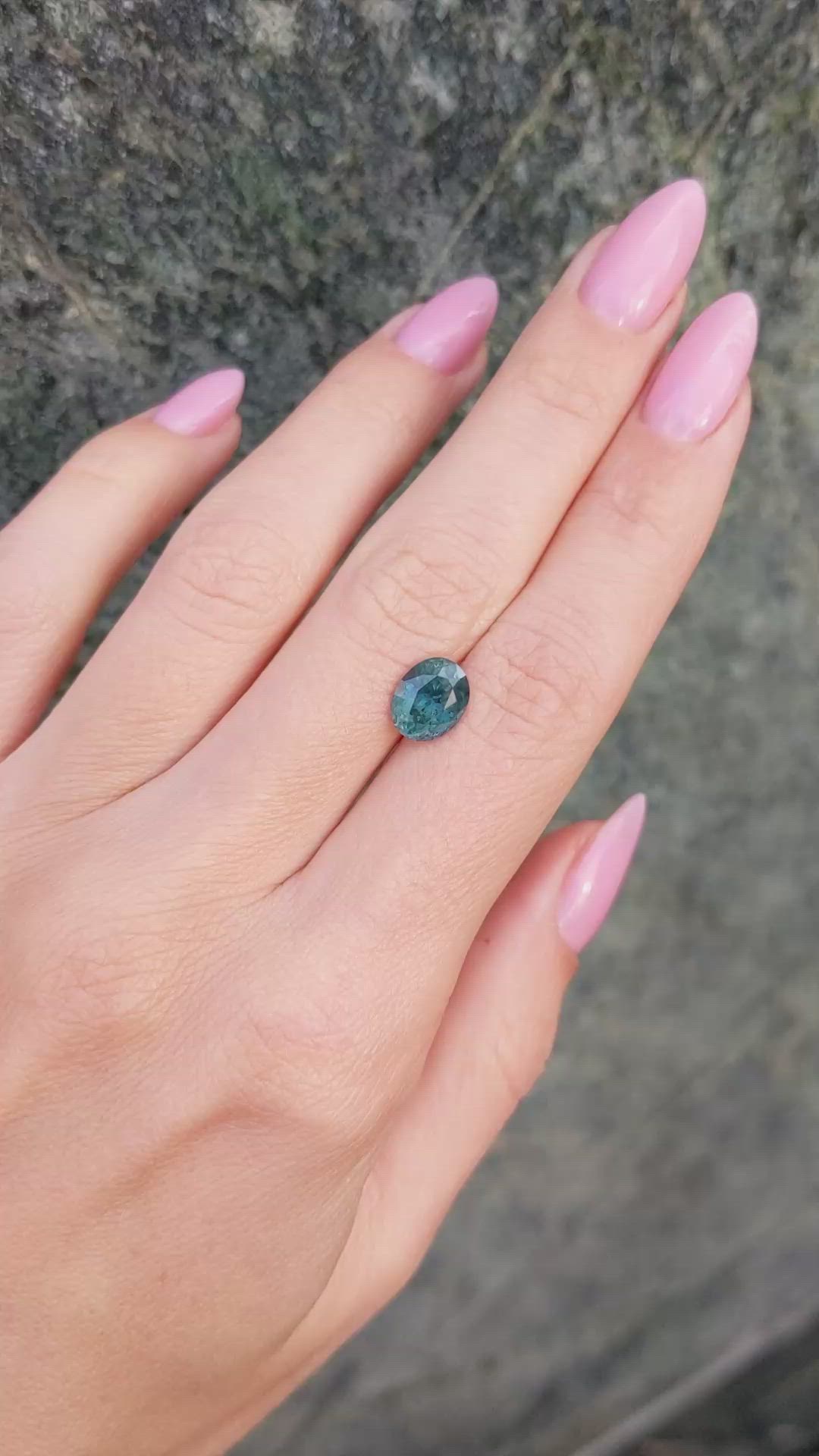 2.52 Ct. Greenish Blue Sapphire from Montana Size Video