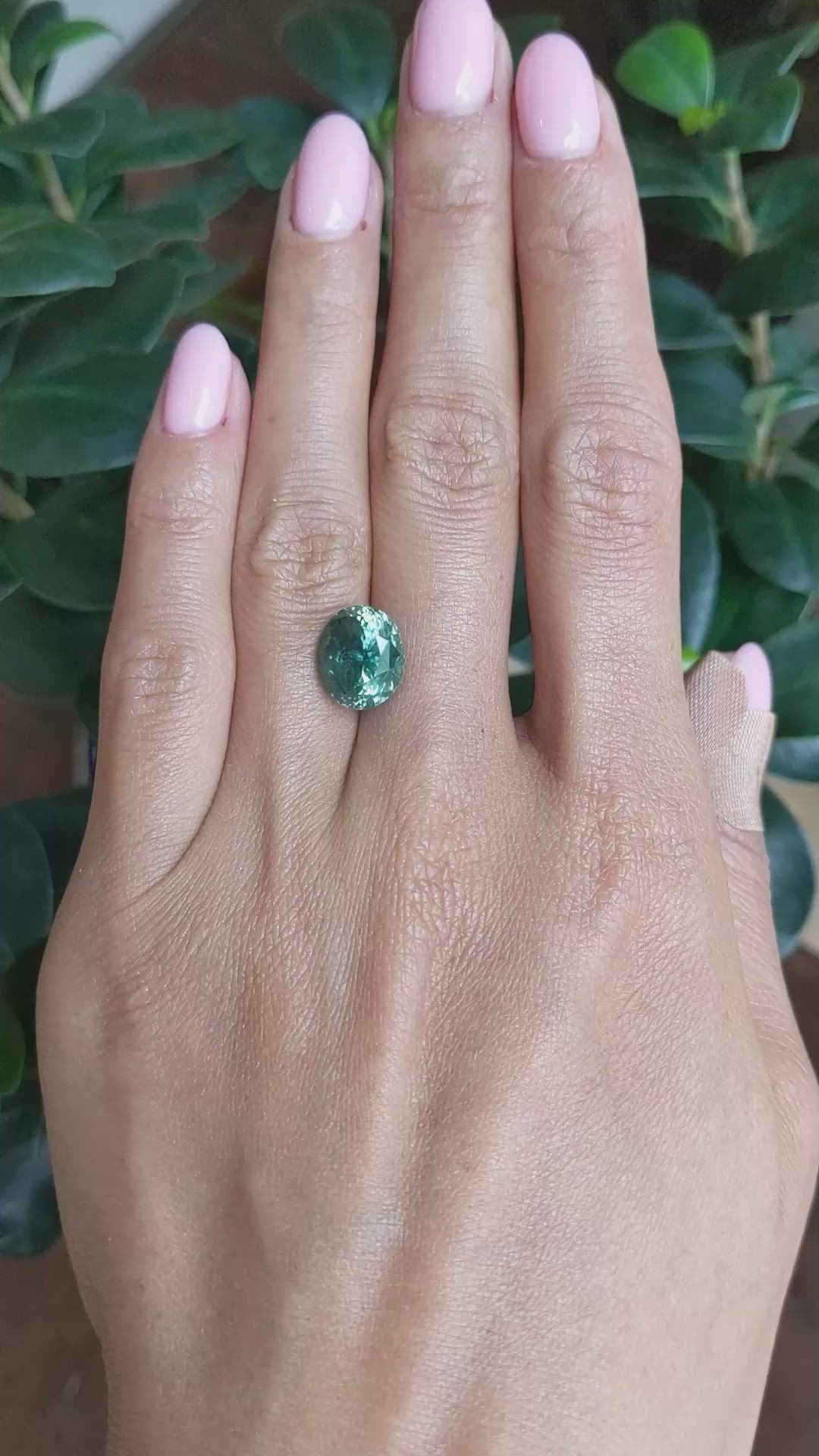 7.02 Ct. Bluish Green Sapphire from Montana Size Video