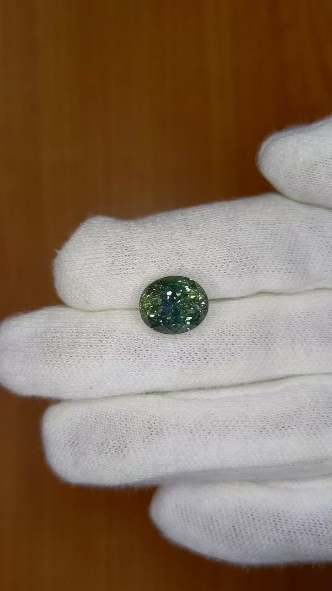 7.02 Ct. Bluish Green Sapphire from Montana Size Video