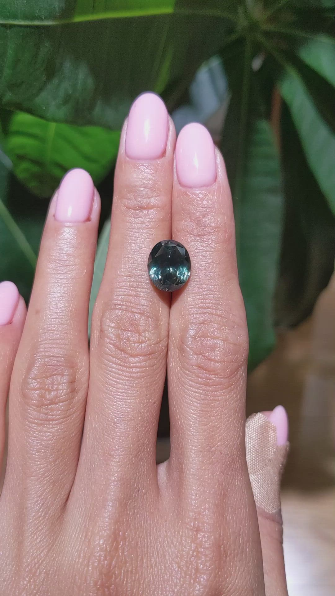 7.02 Ct. Bluish Green Sapphire from Montana Size Video