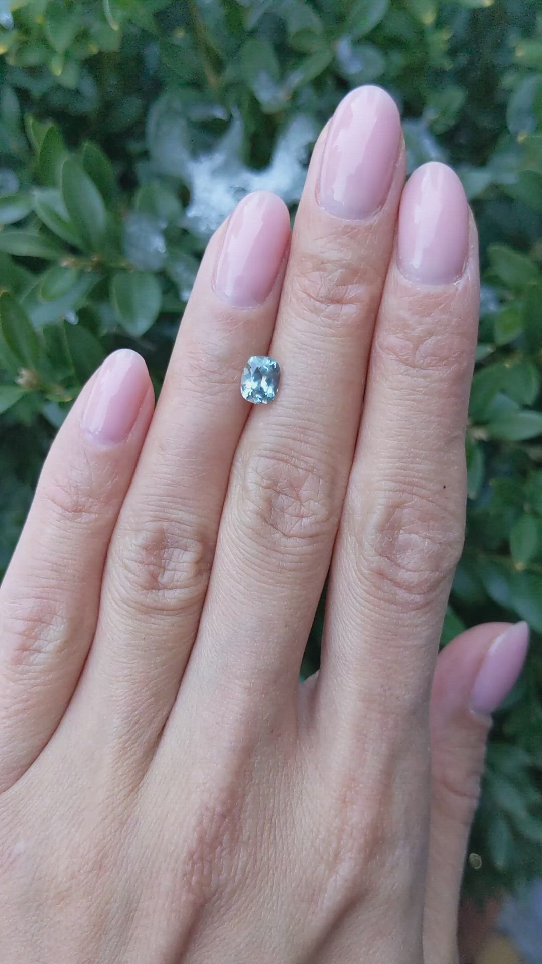 1.09 Ct. Bluish Green Sapphire from Montana Size Video