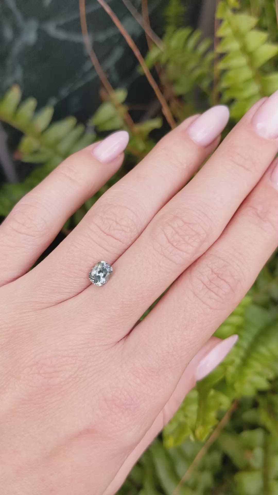 1.09 Ct. Bluish Green Sapphire from Montana Size Video