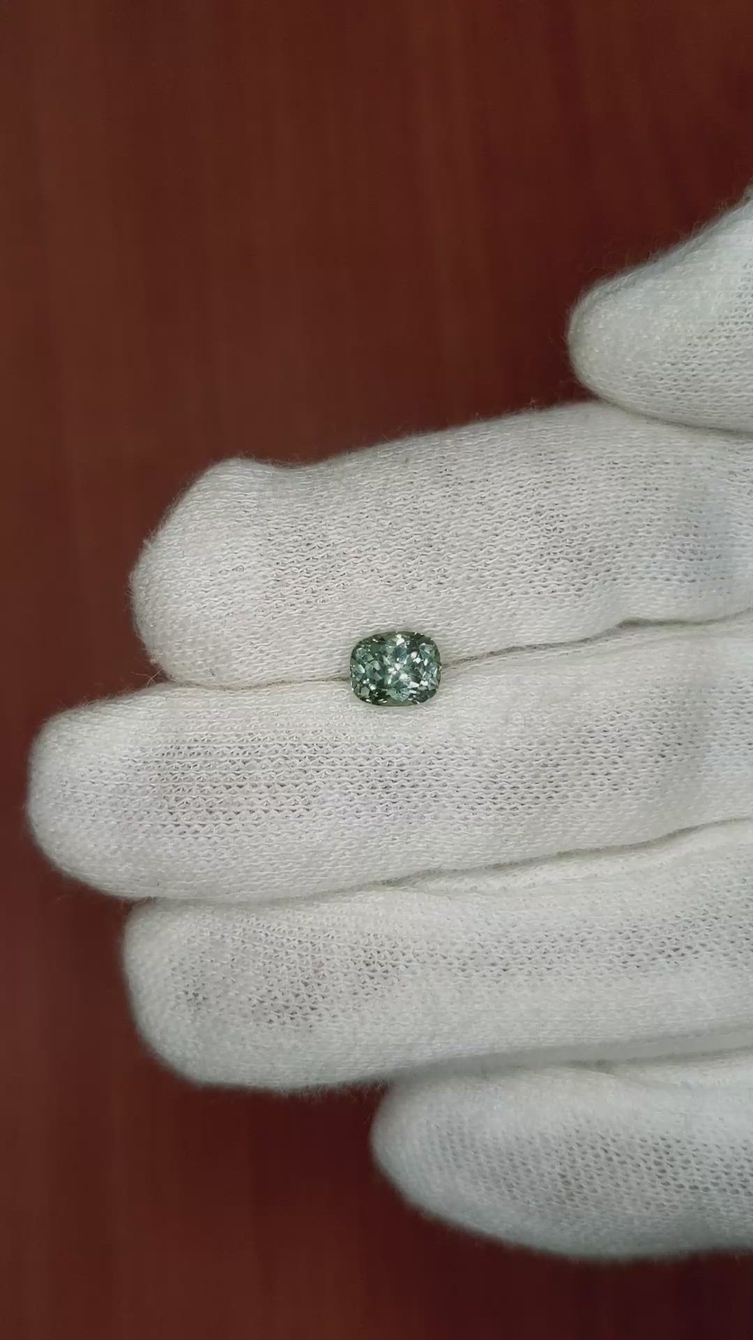 1.22 Ct. Greenish Blue Sapphire from Montana Size Video