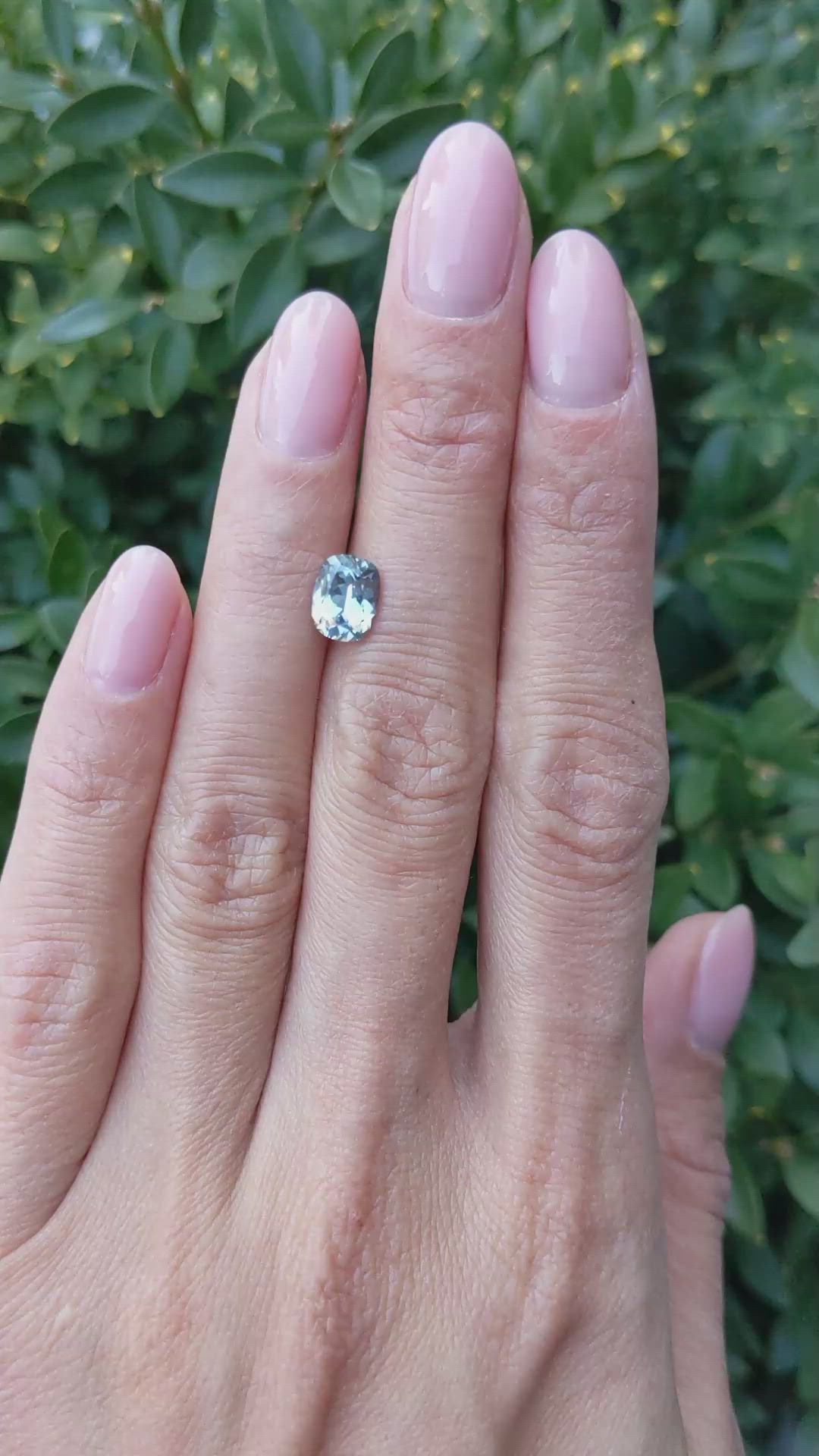 1.43 Ct. Greenish Blue Sapphire from Montana Size Video