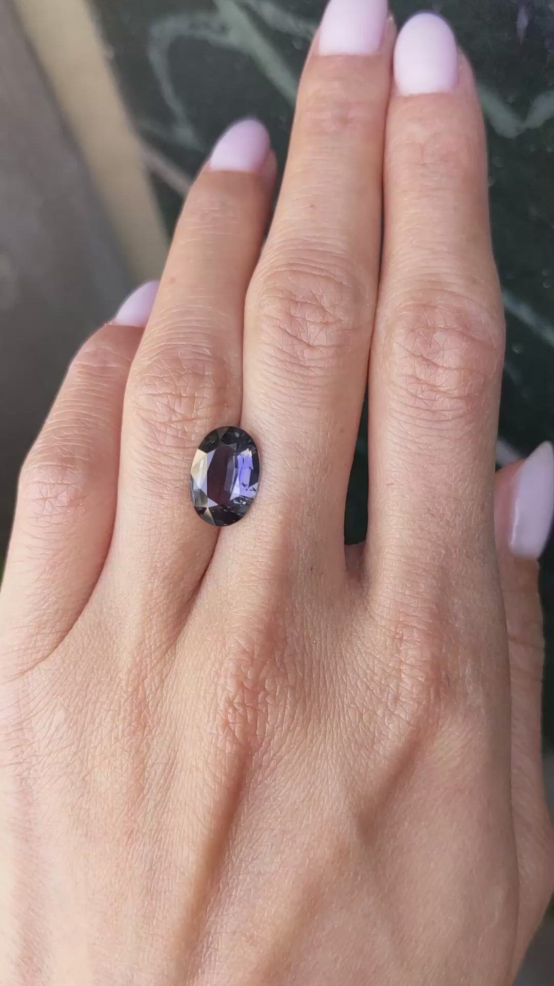 4.38 Ct. Purple Sapphire from Ceylon (Sri Lanka) Size Video