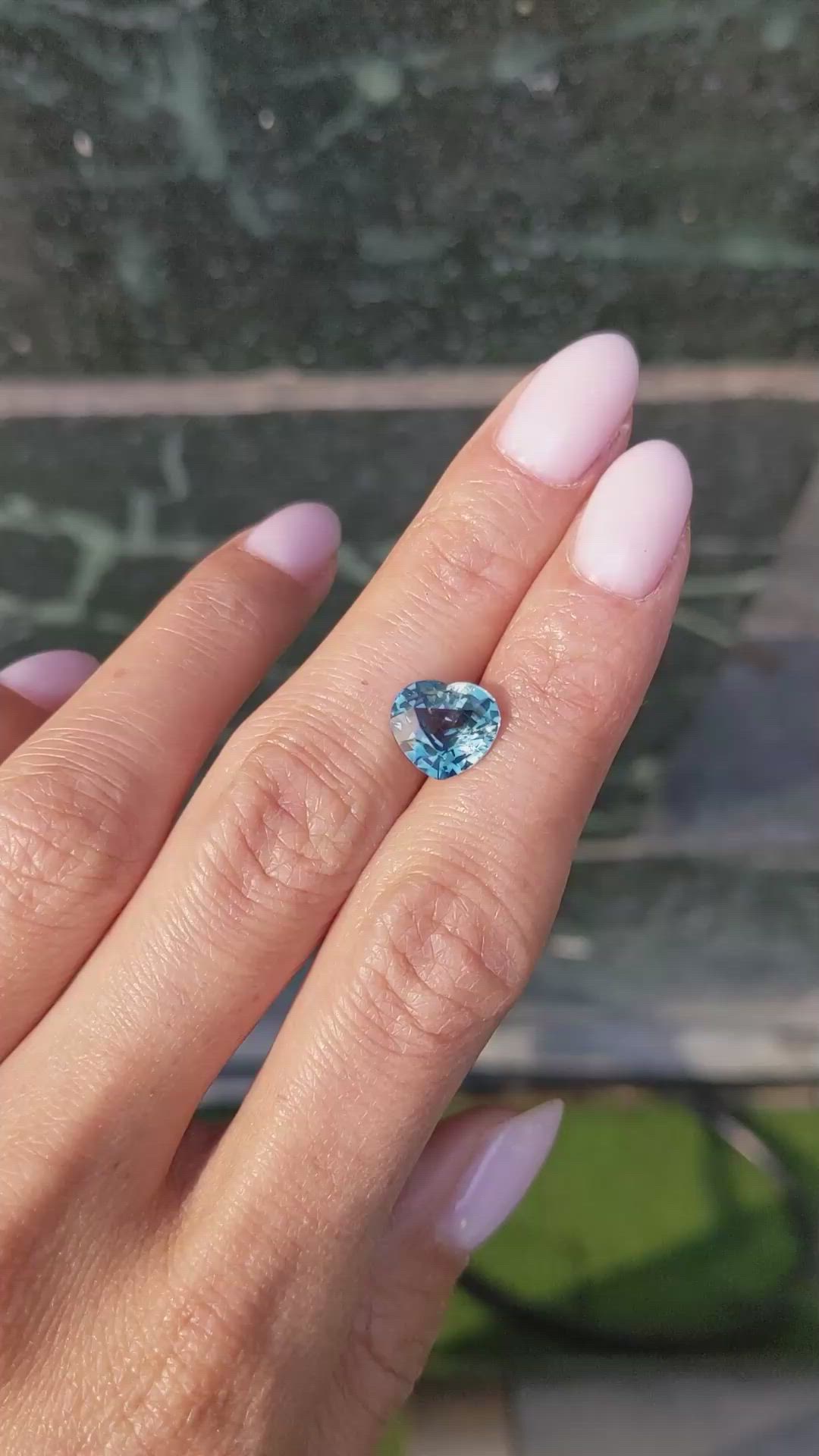 3.25 Ct. Greenish Blue Sapphire from East Africa Size Video