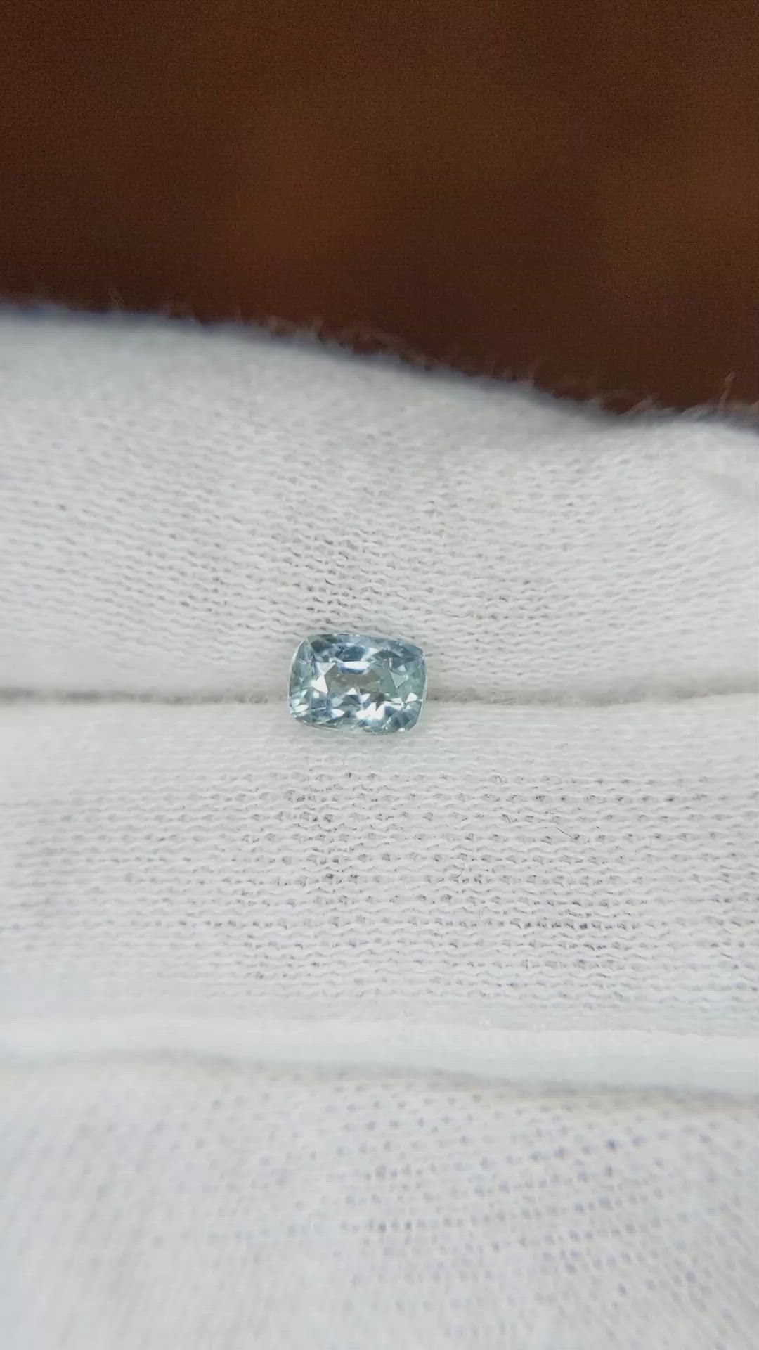 0.68 Ct. Bluish Green Sapphire from Burma (Myanmar) Size Video