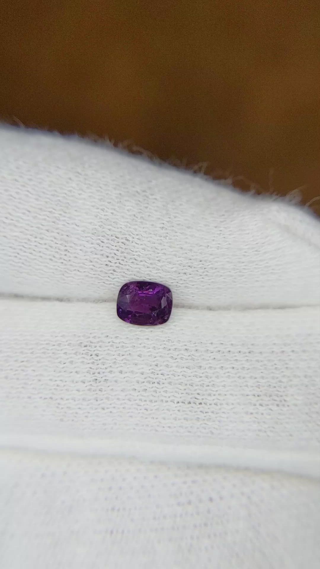 0.51 Ct. Purple Sapphire from Burma (Myanmar) Size Video