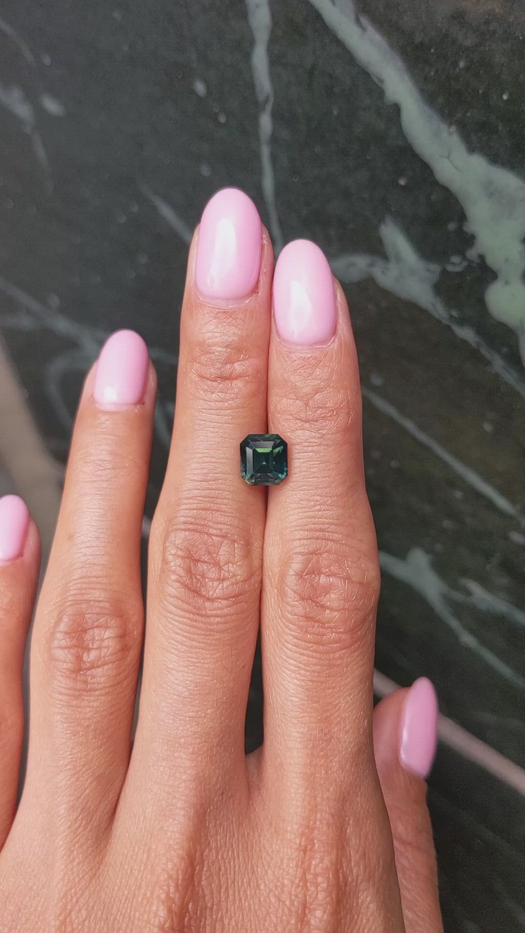 3.02 Ct. Bluish Green Sapphire from Ceylon (Sri Lanka) Size Video