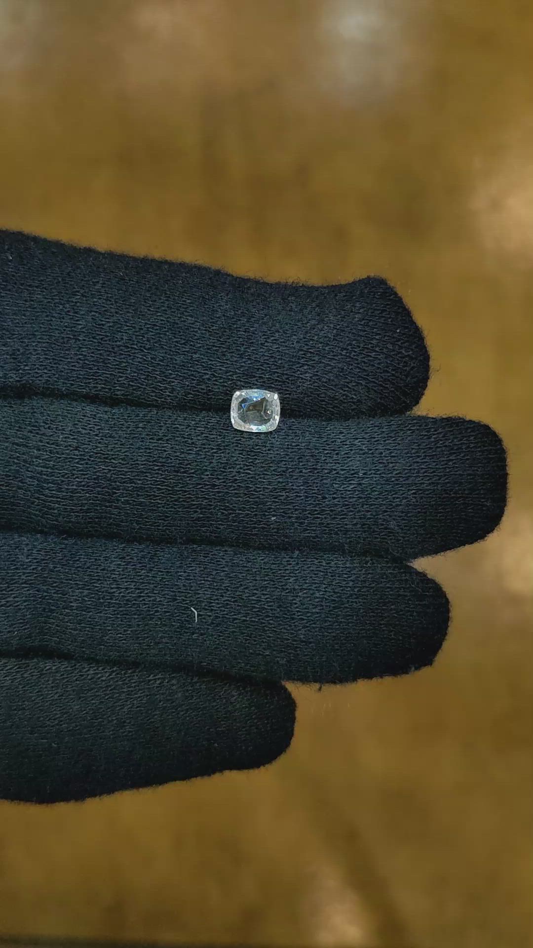 0.56 Ct. White Sapphire from Burma (Myanmar) Size Video