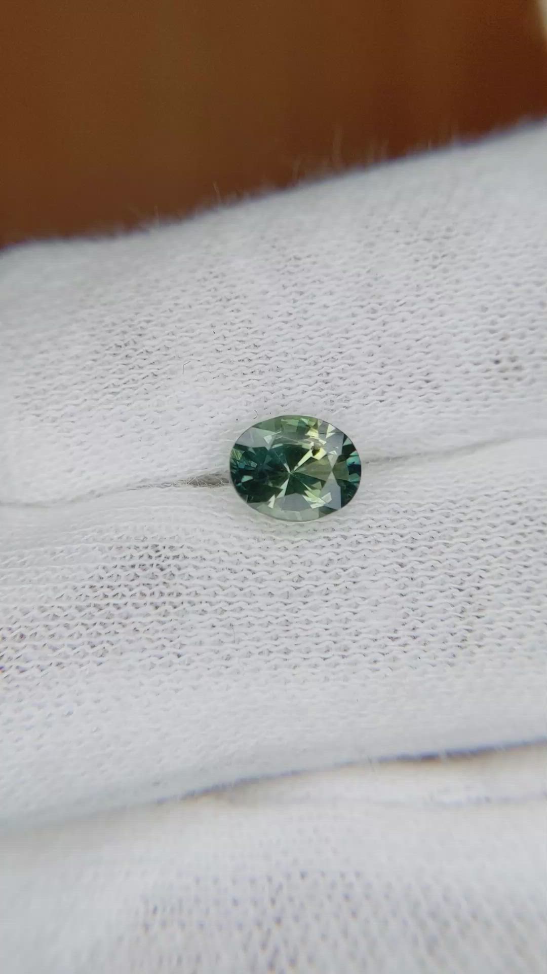 1.07 Ct. Bluish Green Sapphire from Ceylon (Sri Lanka) Size Video