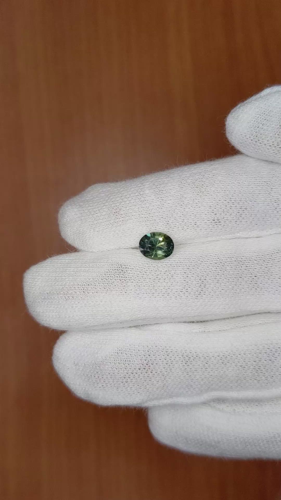 1.07 Ct. Bluish Green Sapphire from Ceylon (Sri Lanka) Size Video