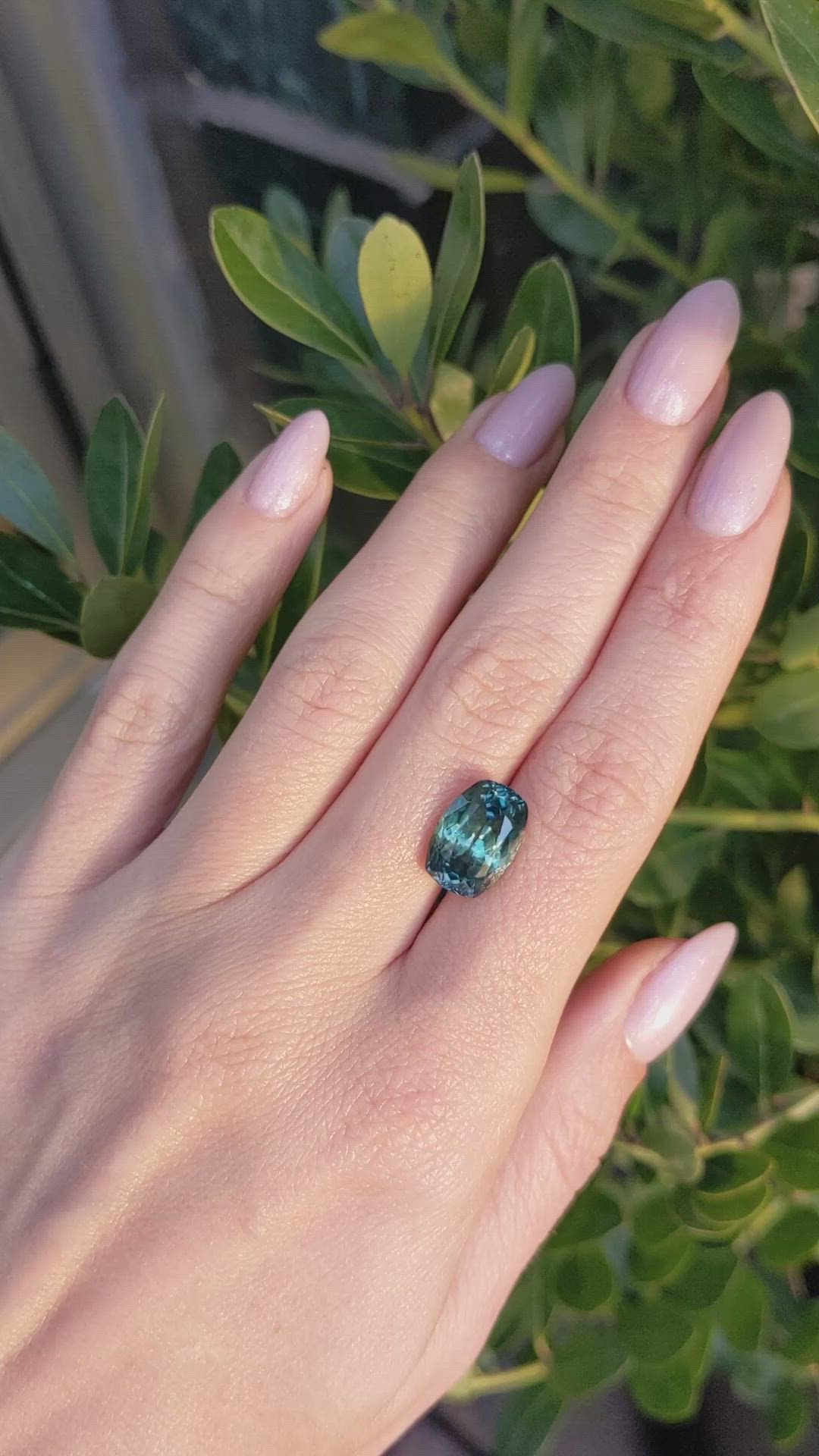 7.47 Ct. Bluish Green Sapphire from Montana Size Video