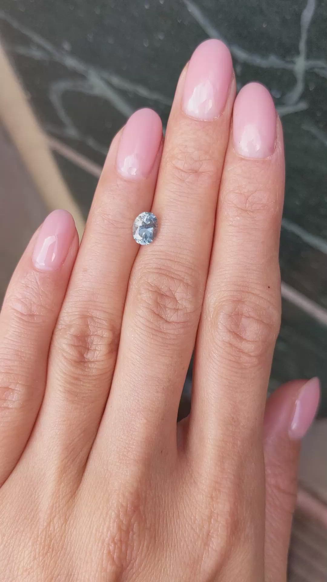 1.33 Ct. Greenish Blue Sapphire from Montana Size Video