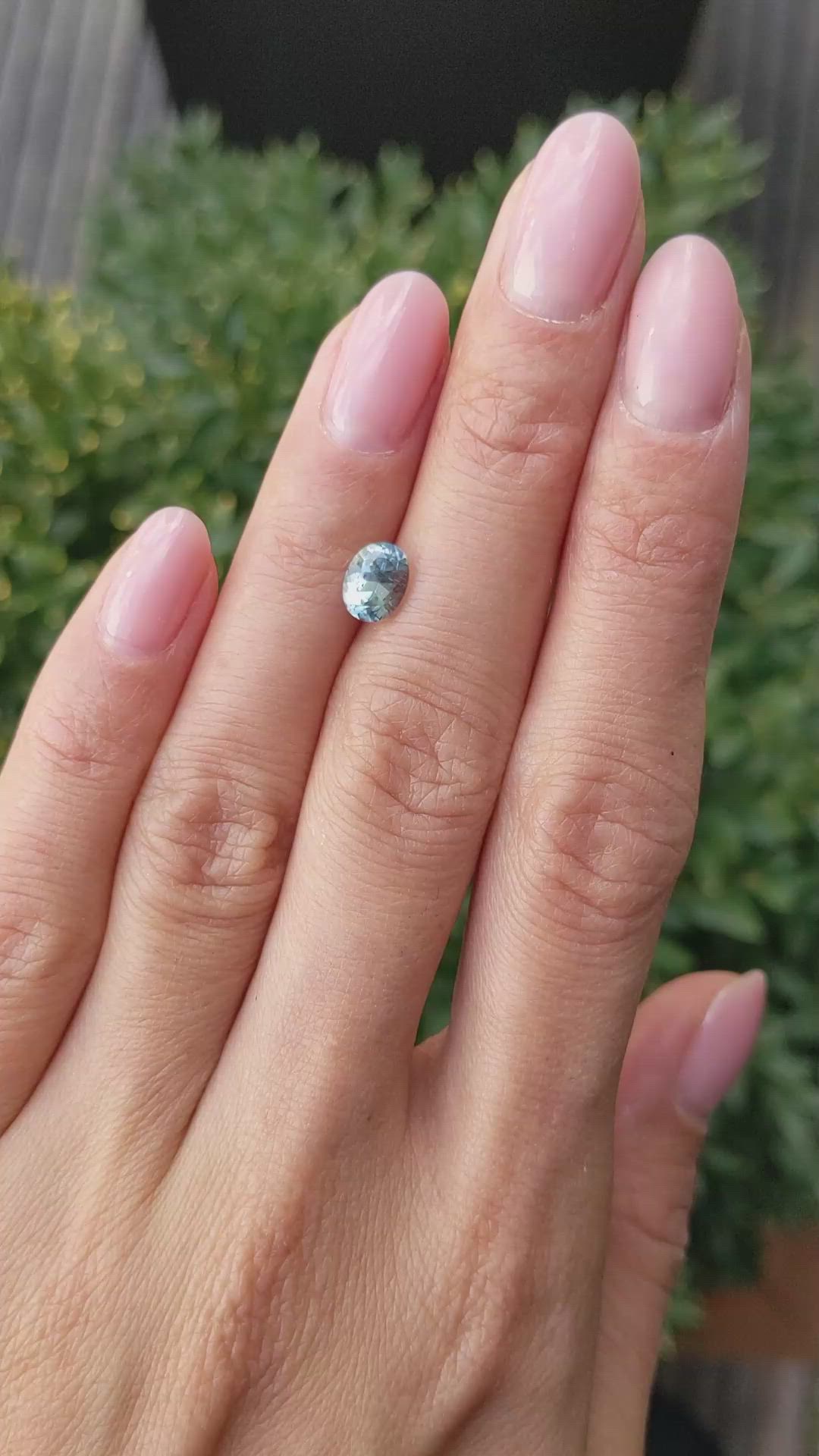 1.33 Ct. Greenish Blue Sapphire from Montana Size Video