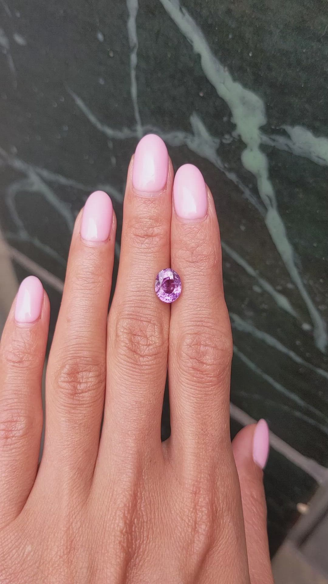 2.98 Ct. Pinkish Purple Sapphire from Ceylon (Sri Lanka) Size Video
