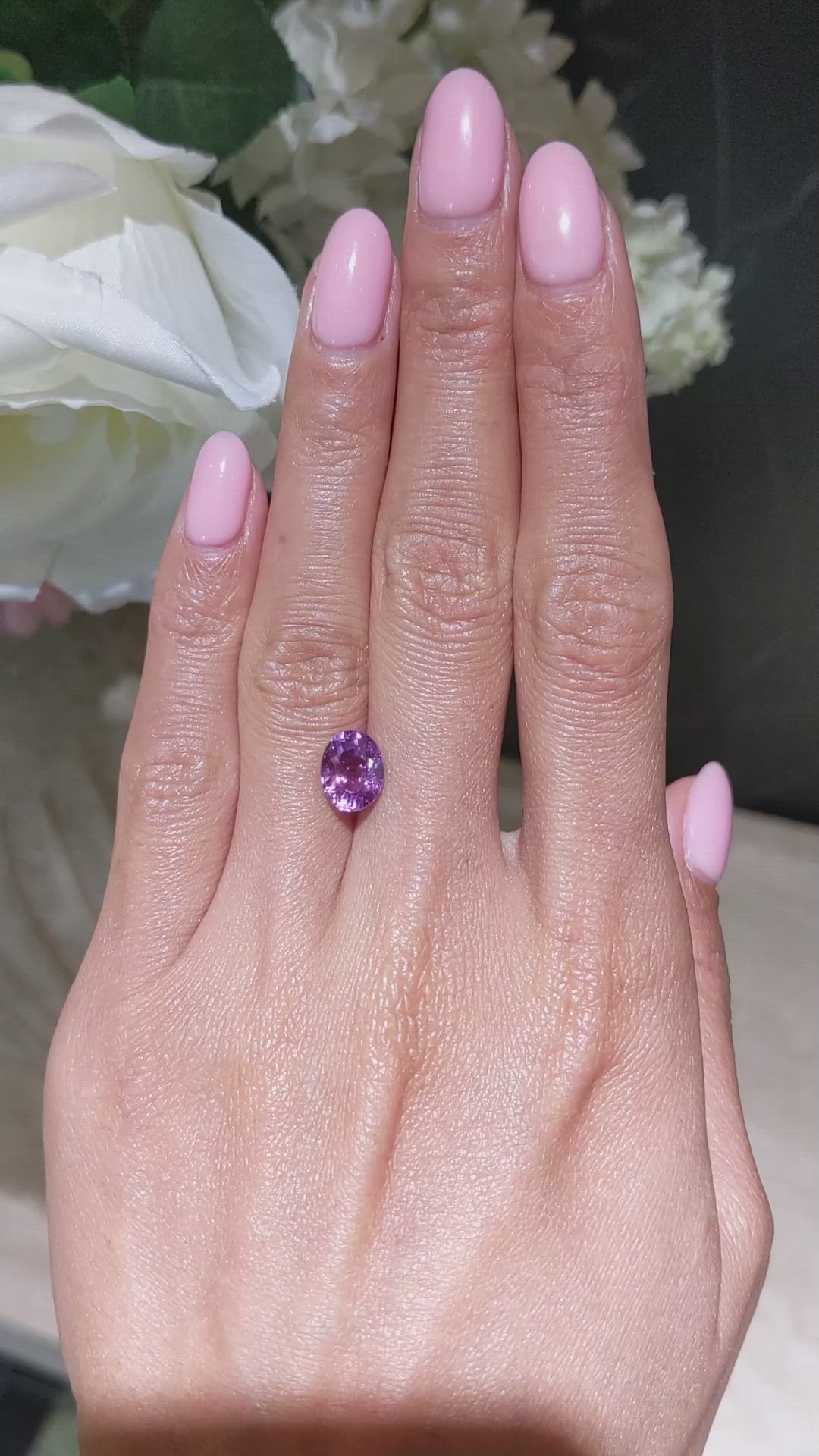 2.98 Ct. Pinkish Purple Sapphire from Ceylon (Sri Lanka) Size Video