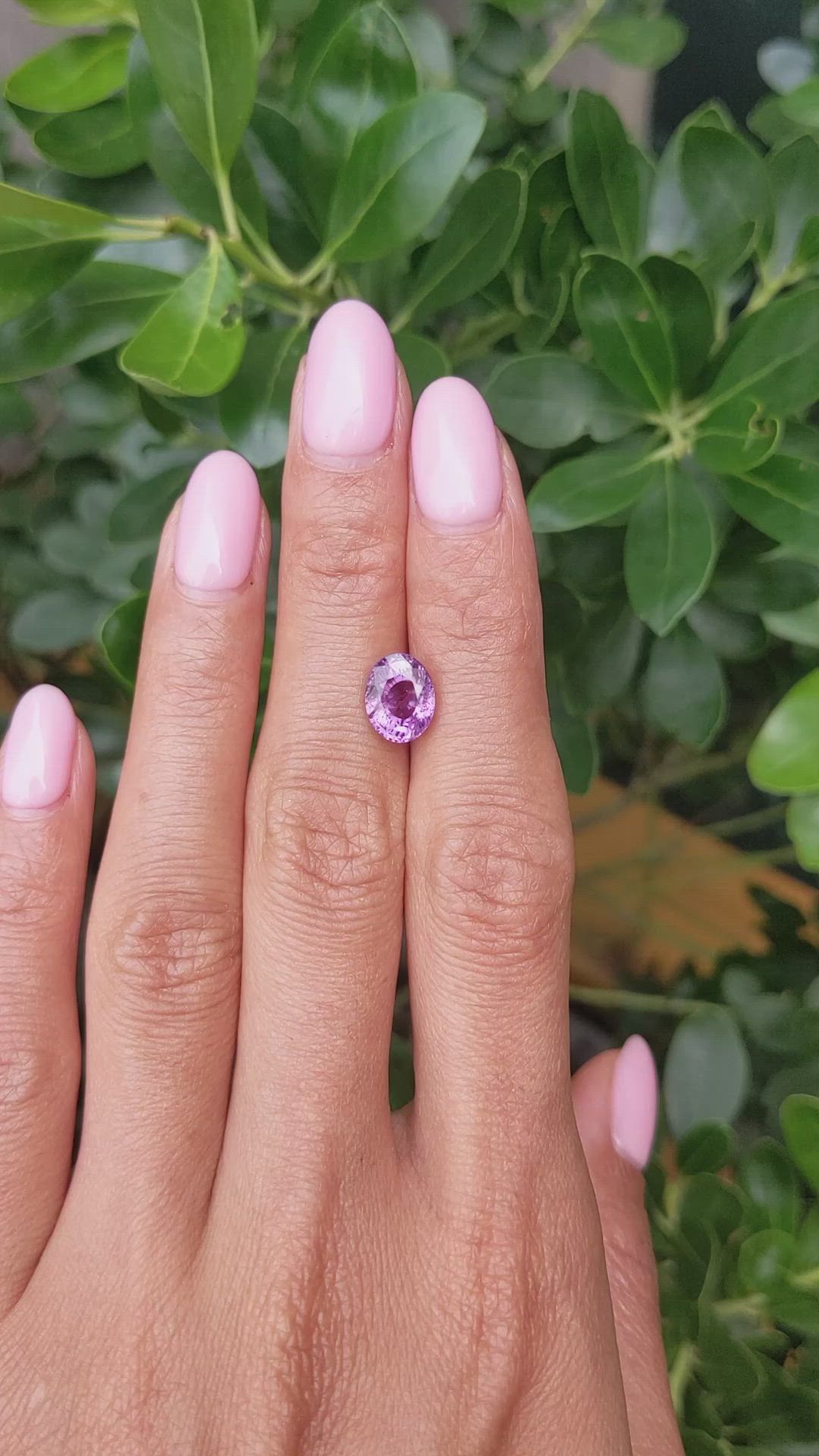 2.98 Ct. Pinkish Purple Sapphire from Ceylon (Sri Lanka) Size Video